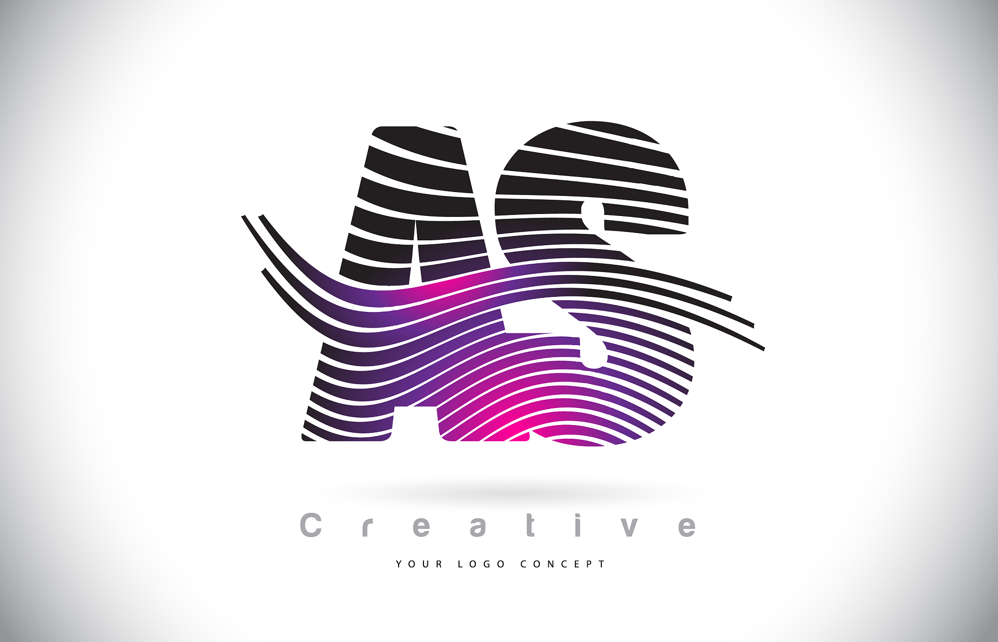 as a s zebra texture letter logo design with
