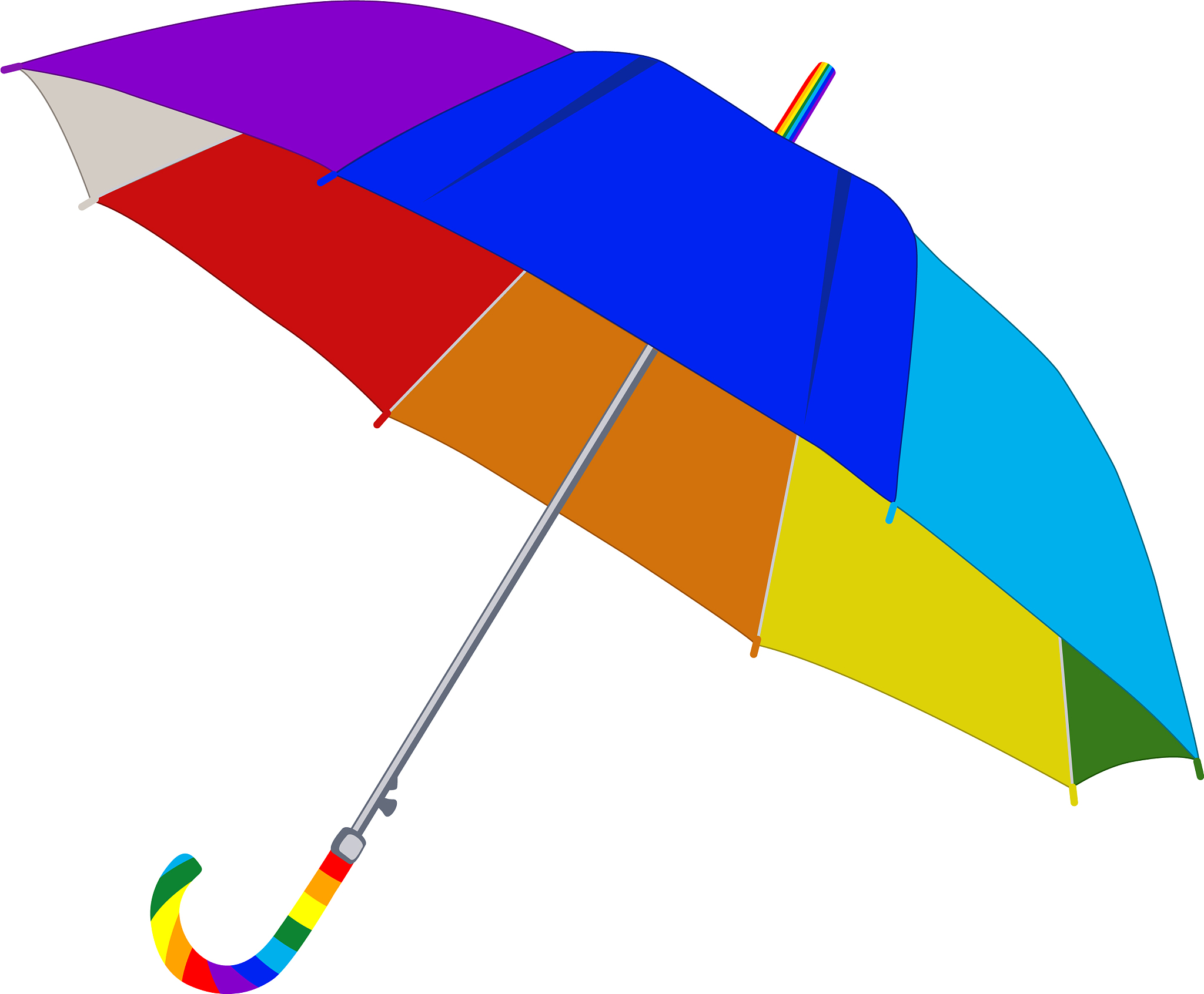 umbrella in rainbow colors on a white background