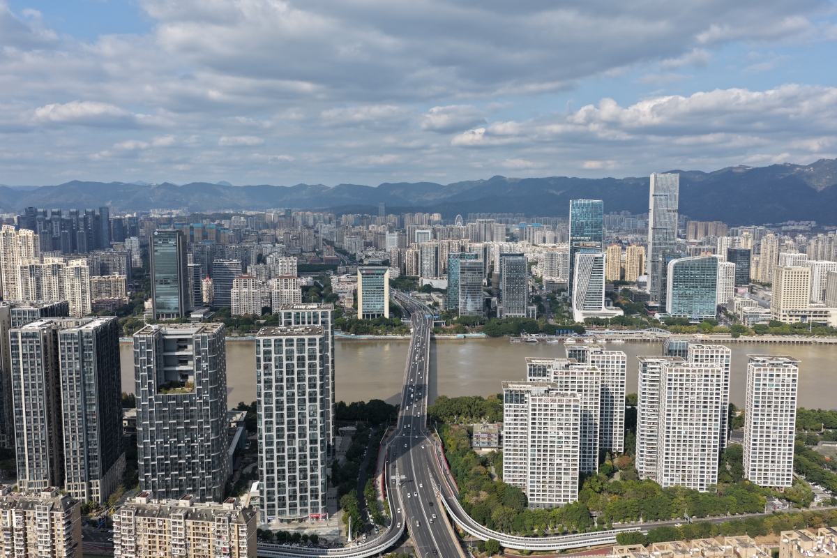 福州cbd航拍,福建,中国