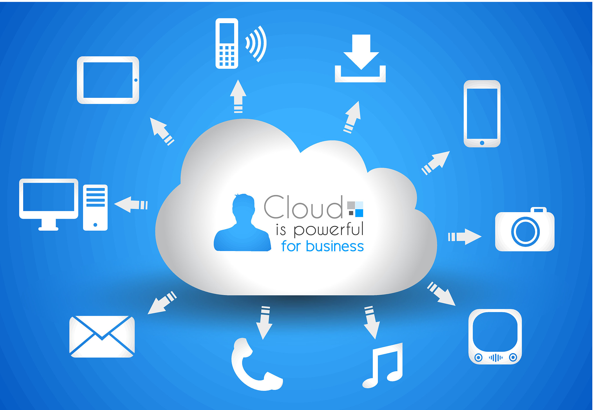 cloud computing concept background with a lot of icons