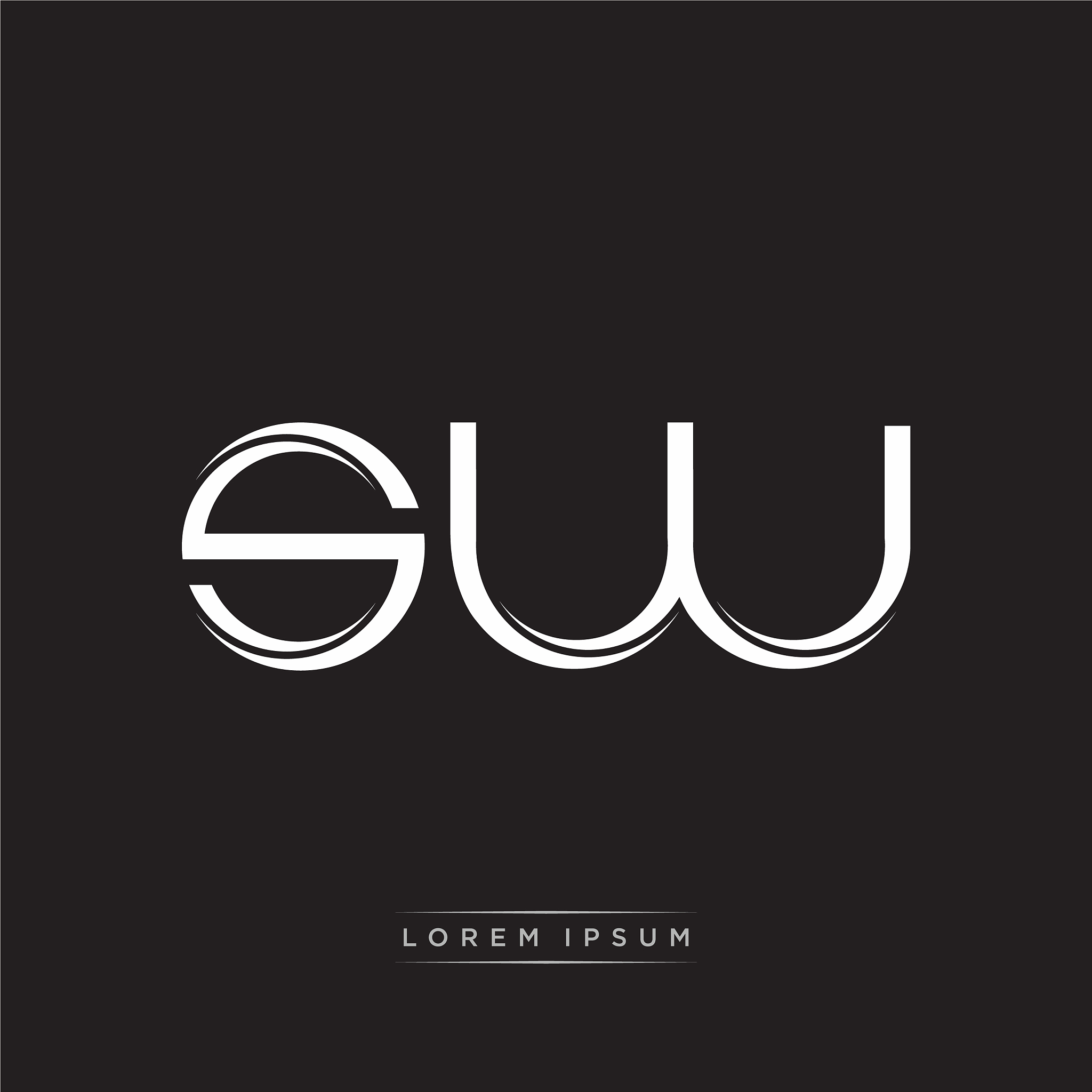 sw initial letter split lowercase logo modern