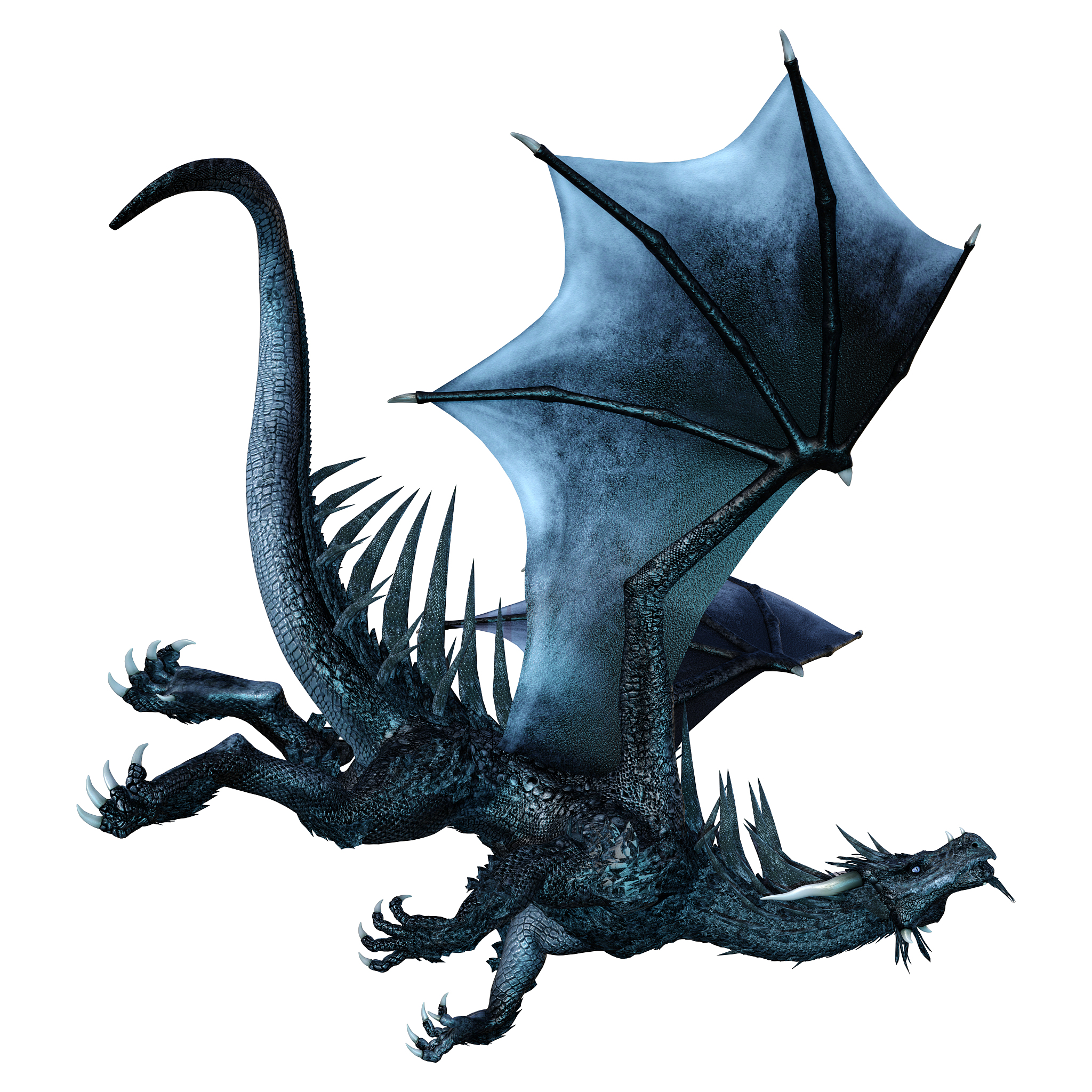 3d illustration fantasy dragon on white