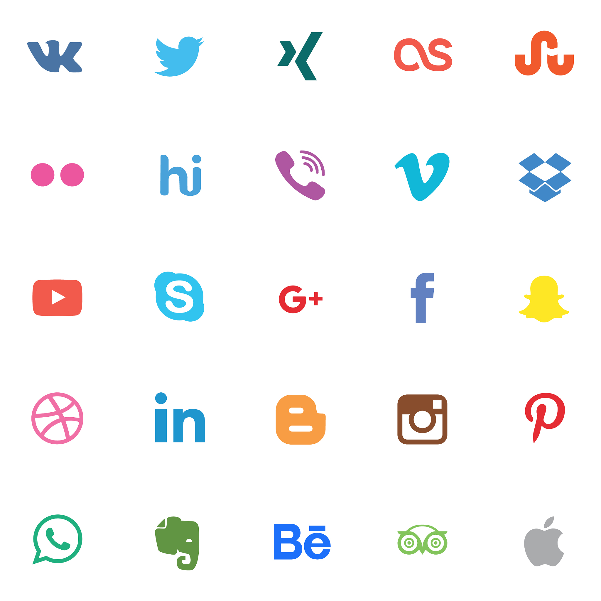 social media icon set design