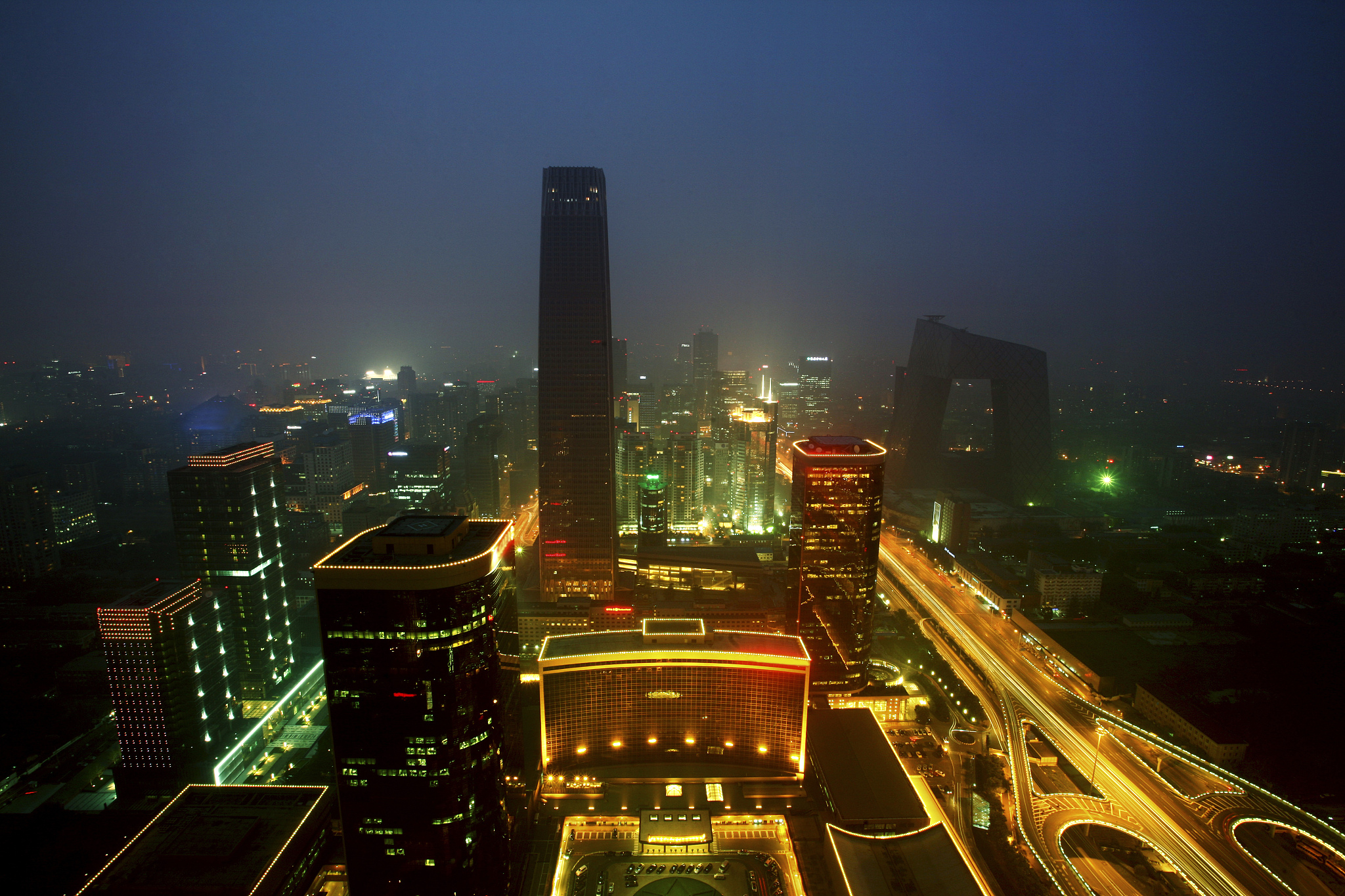 北京城市建筑夜景