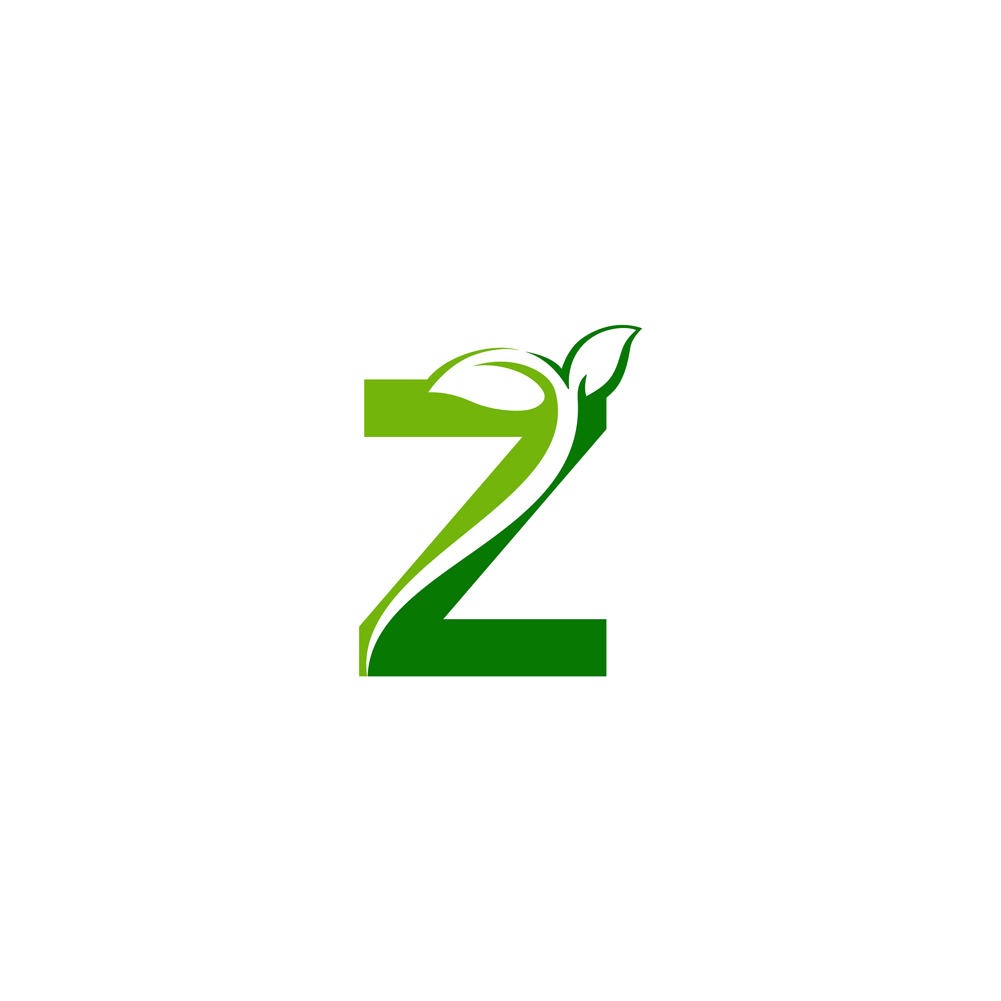 combination green leaf and initial letters z