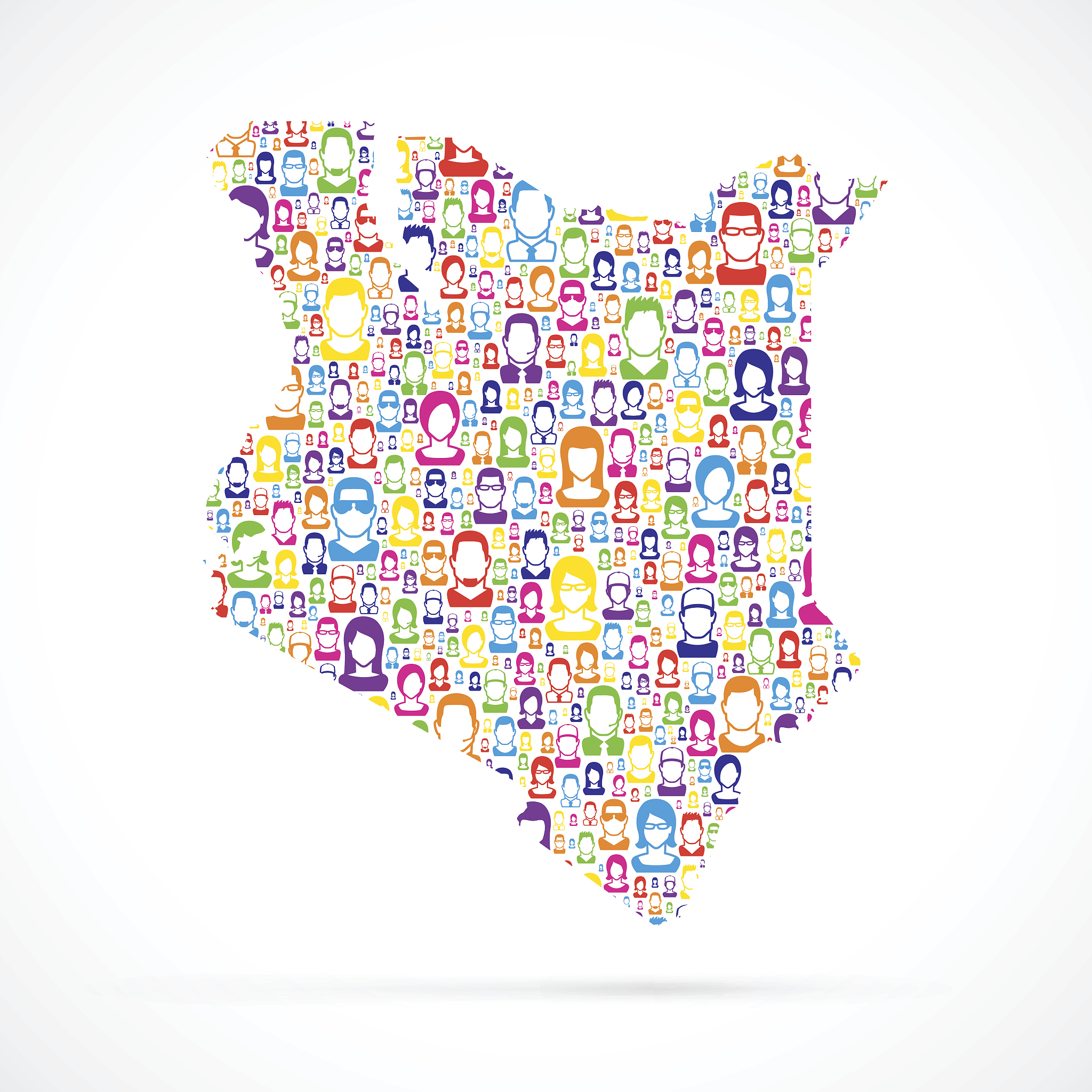kenya map with people