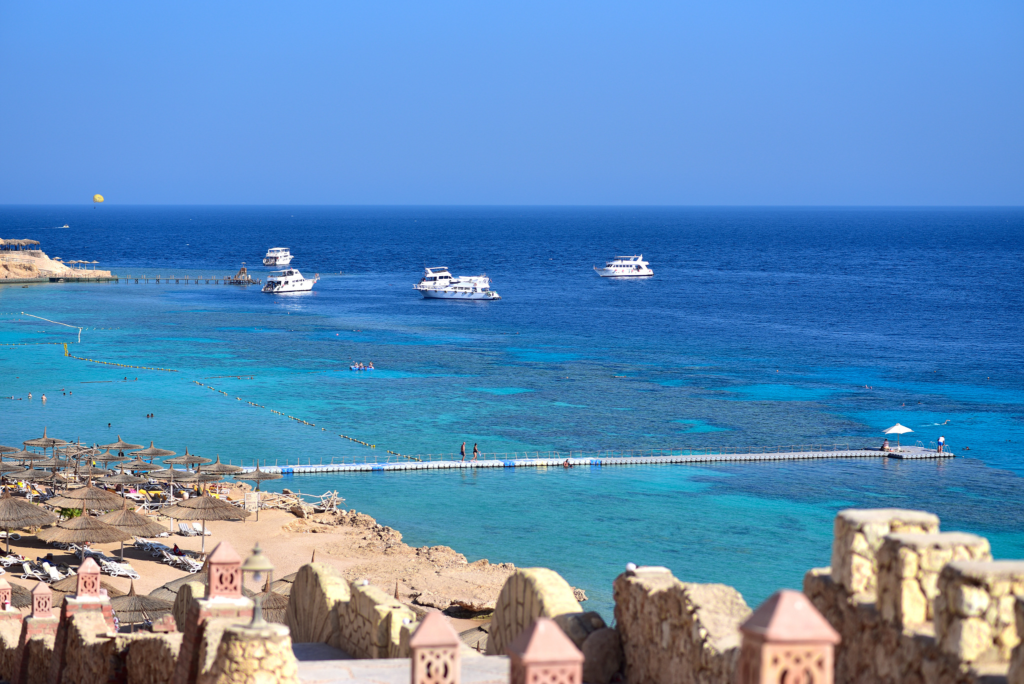 beach of the hotel on the red sea in egypt