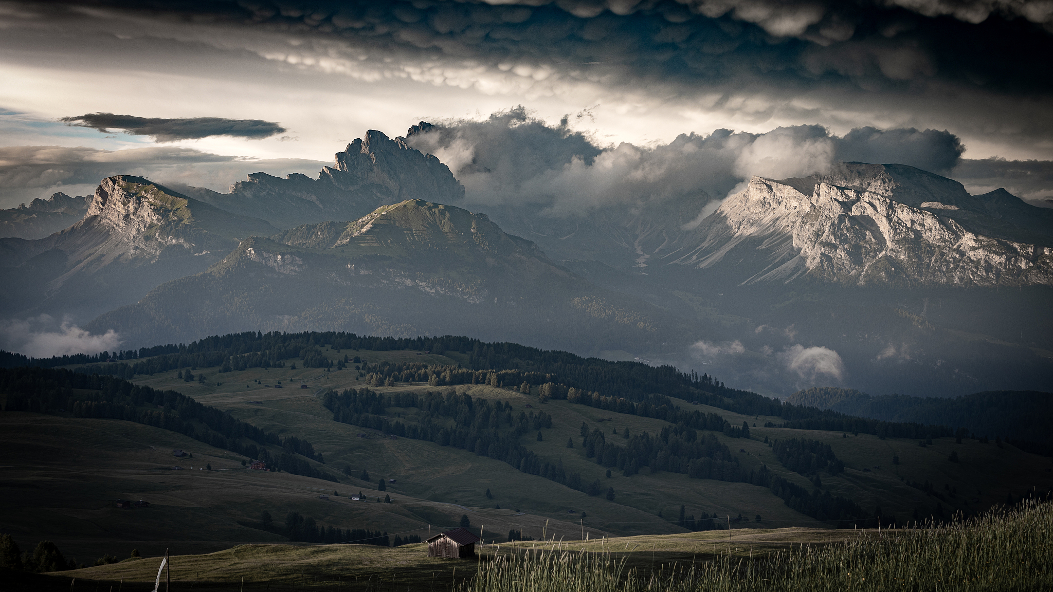 landscape with valley and mountains