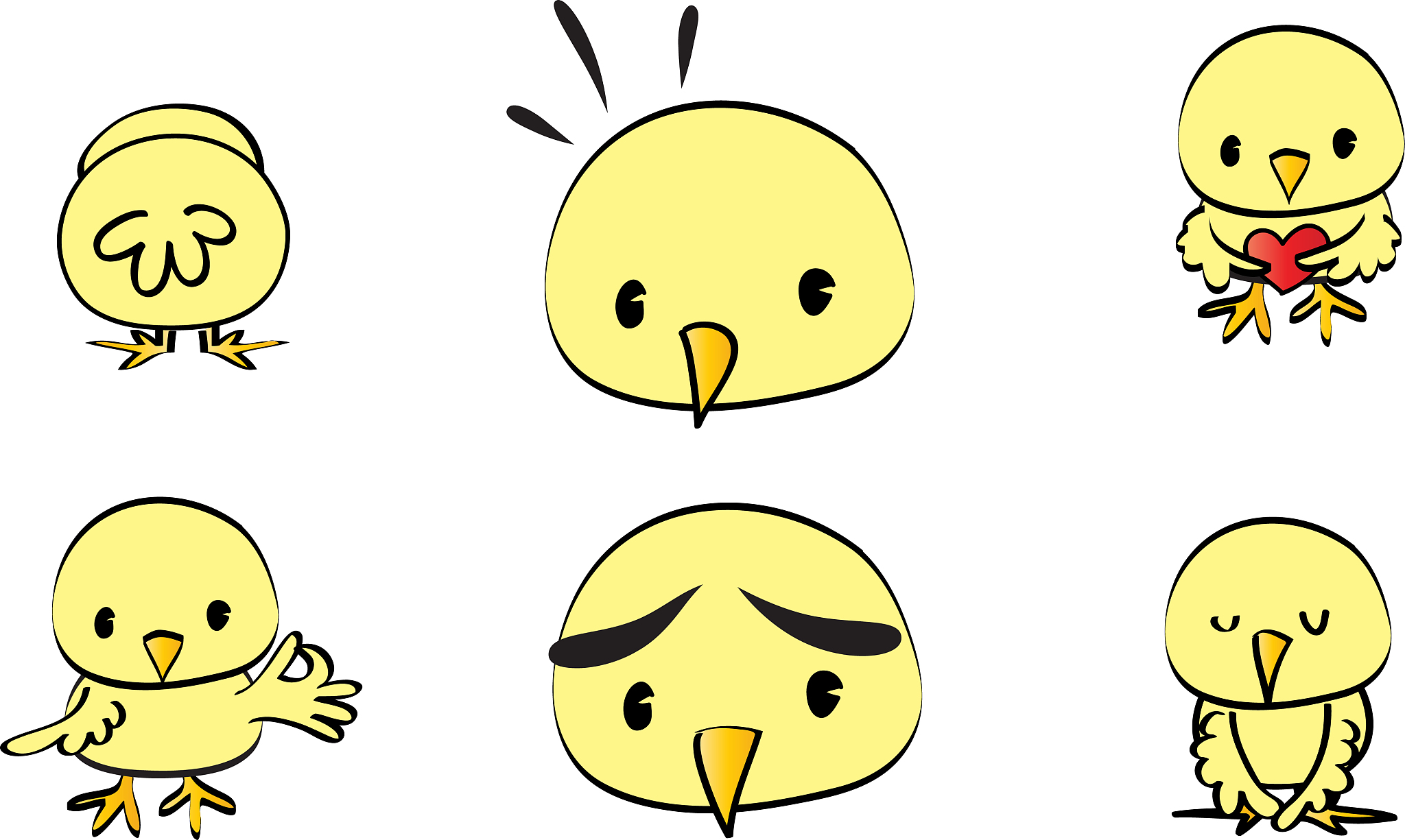 超萌黄色小鸡微信表情设计灵感！