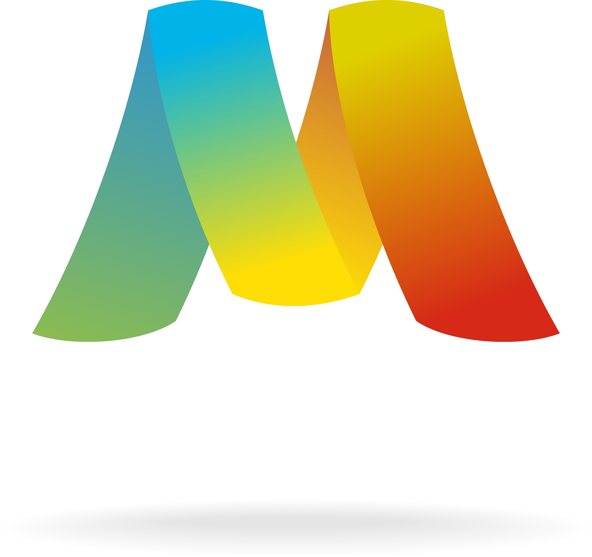 m letter logo template colorful elegant ribbons
