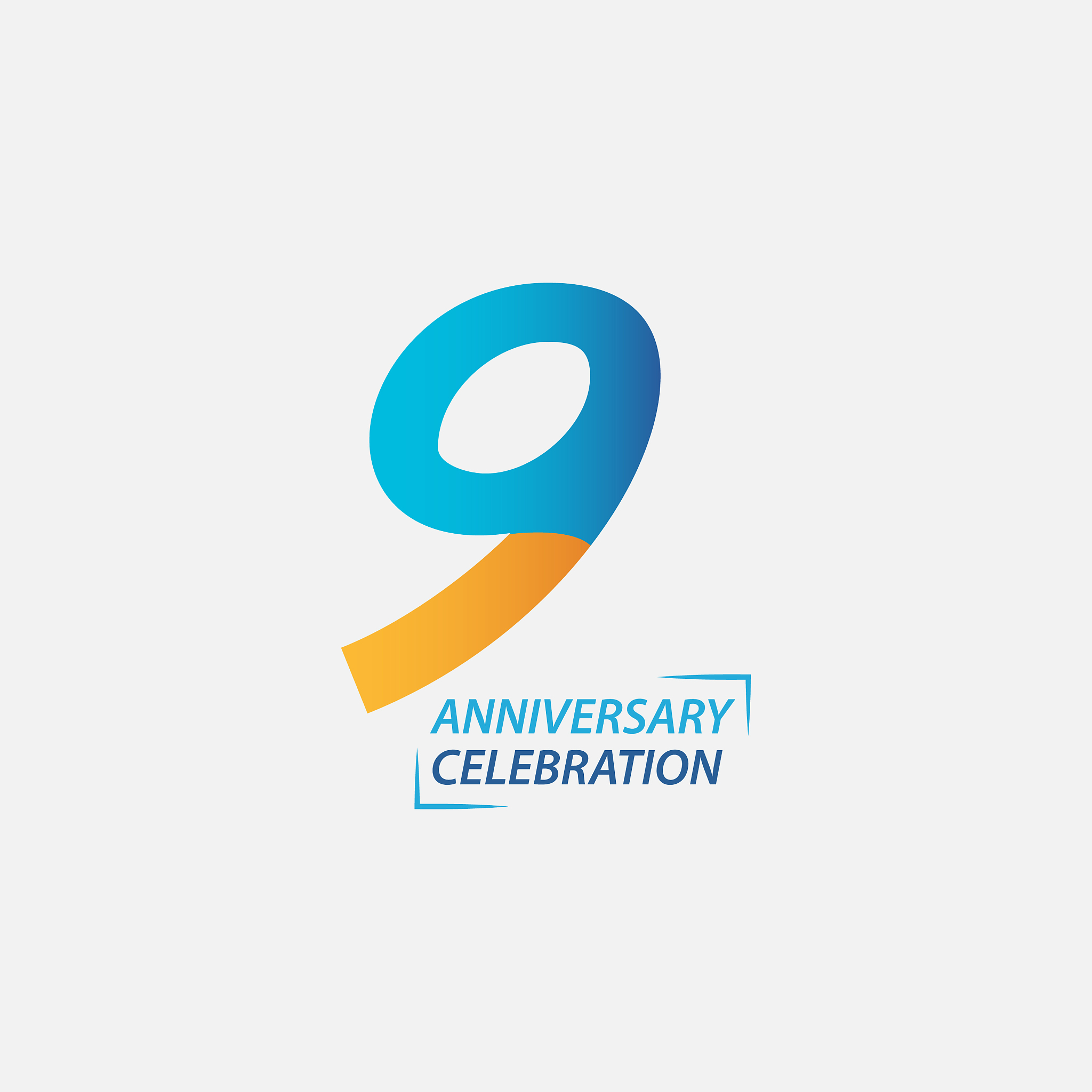 9 year anniversary celebration template design