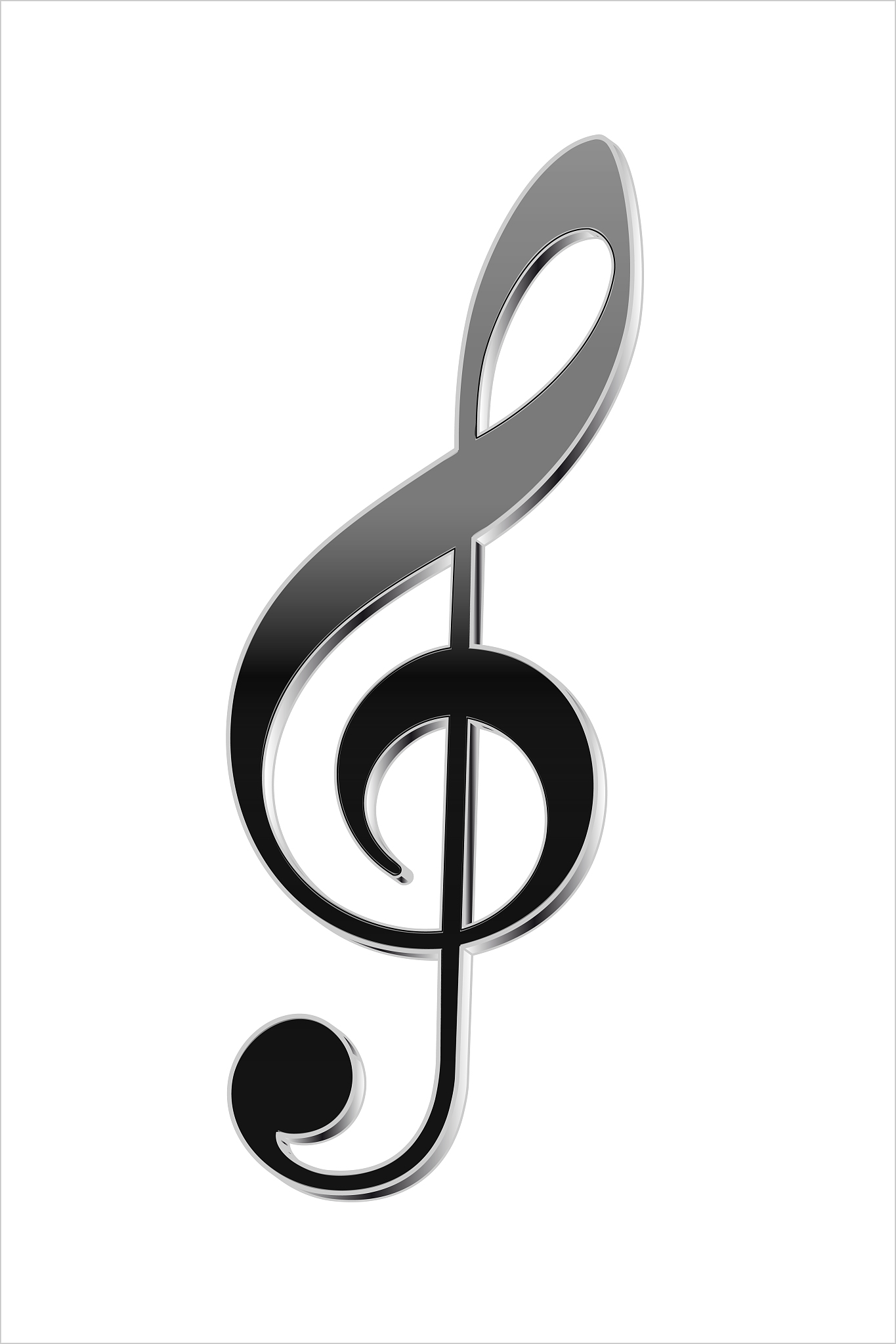 clef 3d isolated on white background