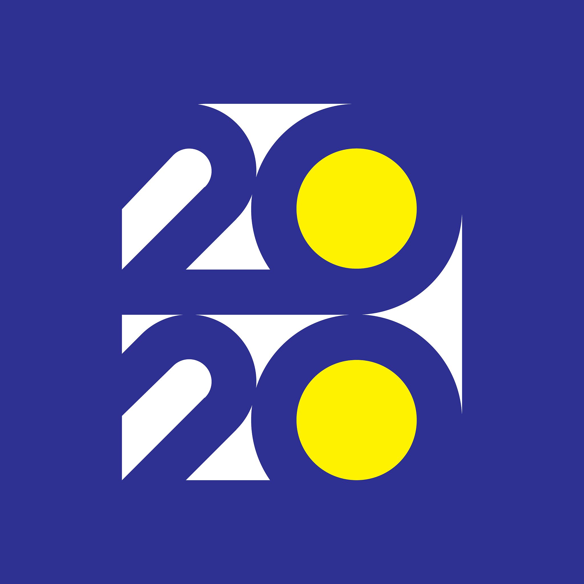 happy new year 2020 logo text design cover of
