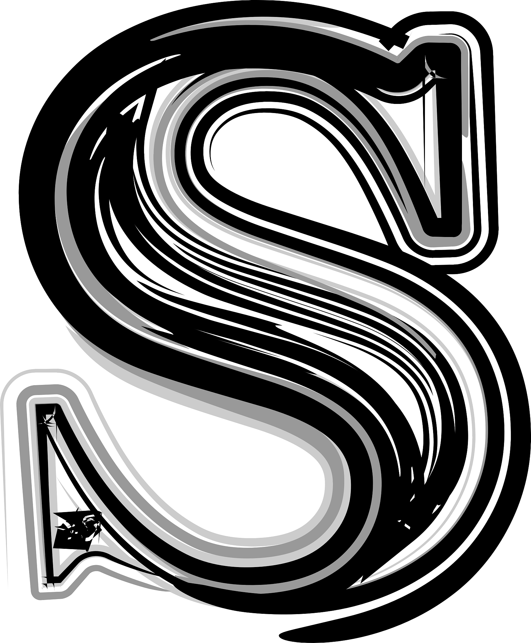 freehand typography letter s