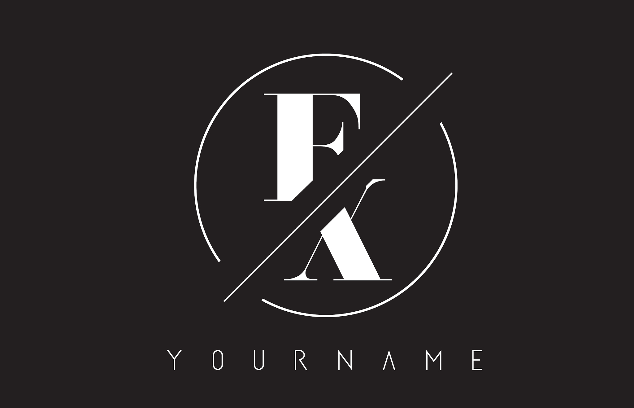 fx letter logo with cutted and intersected design