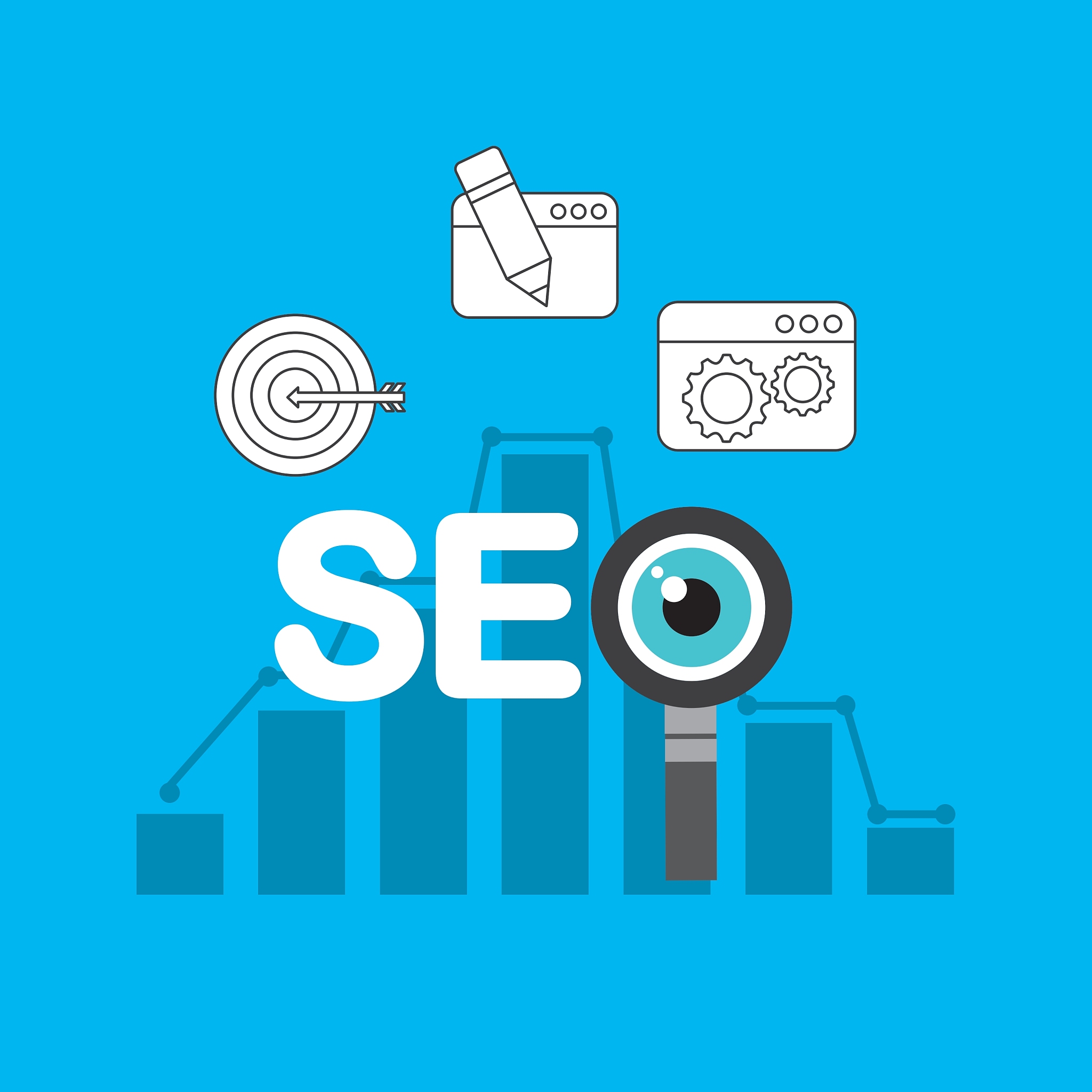 search engine optimization flat icons