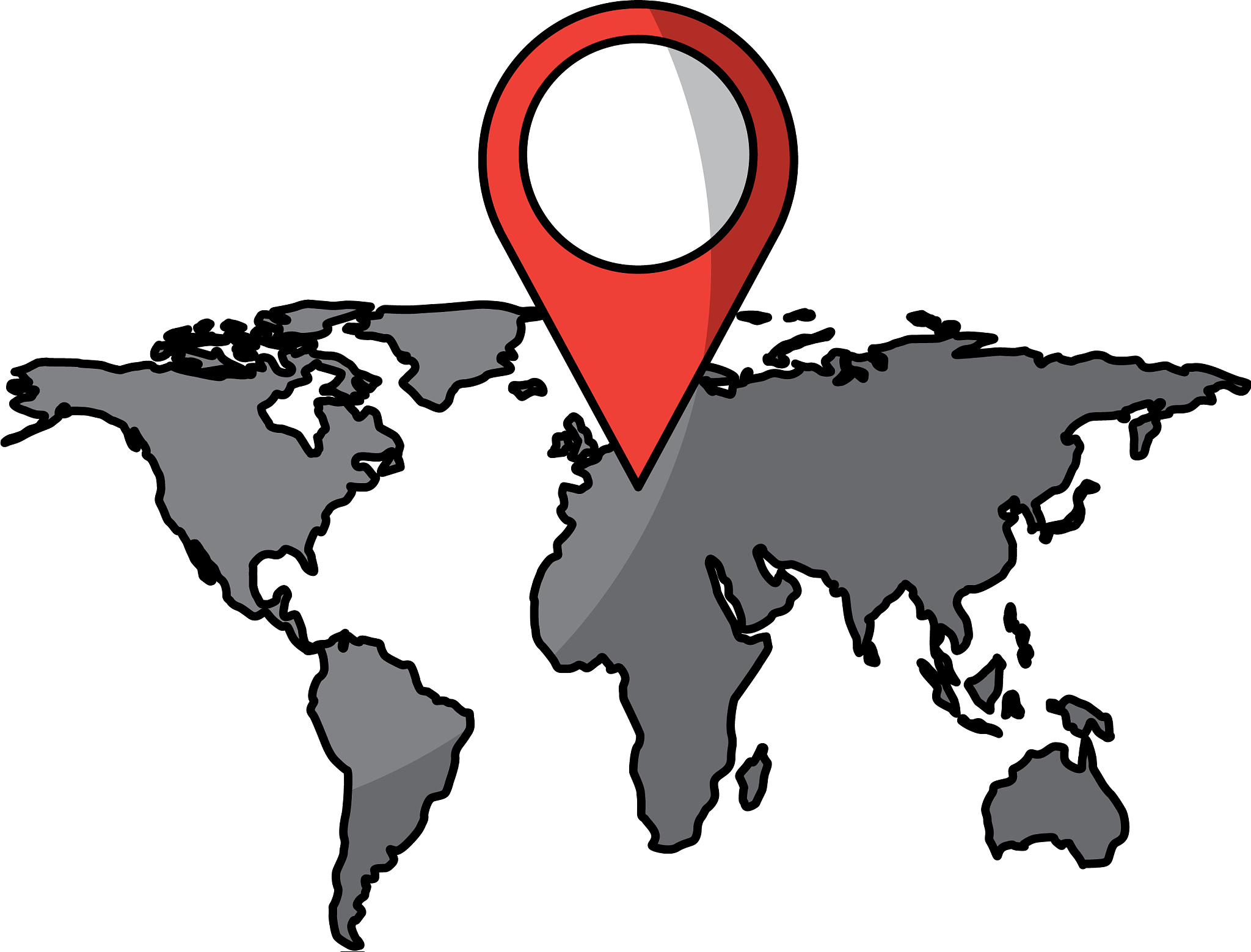 world map with pin location box