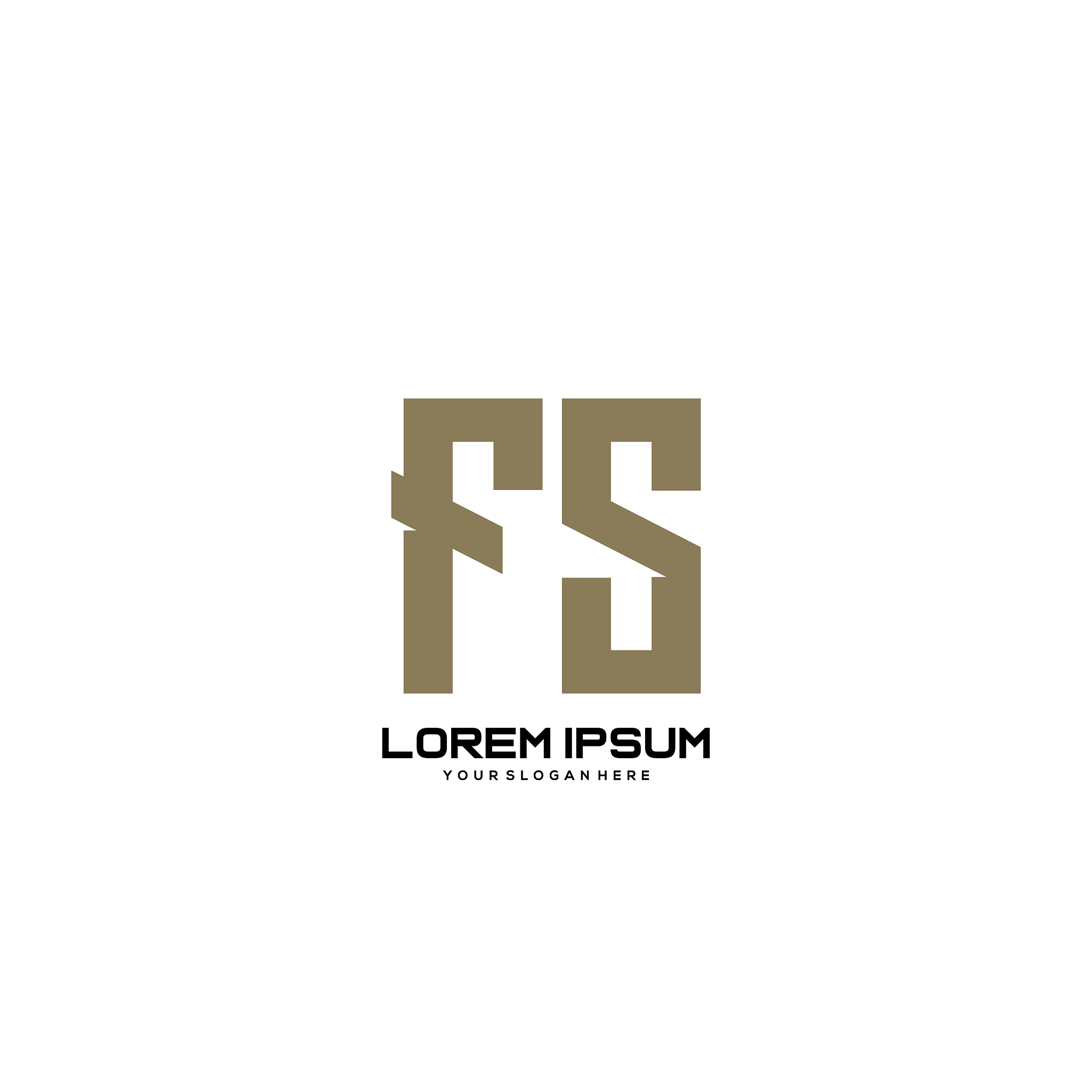 fs initial letter minimalist art logo