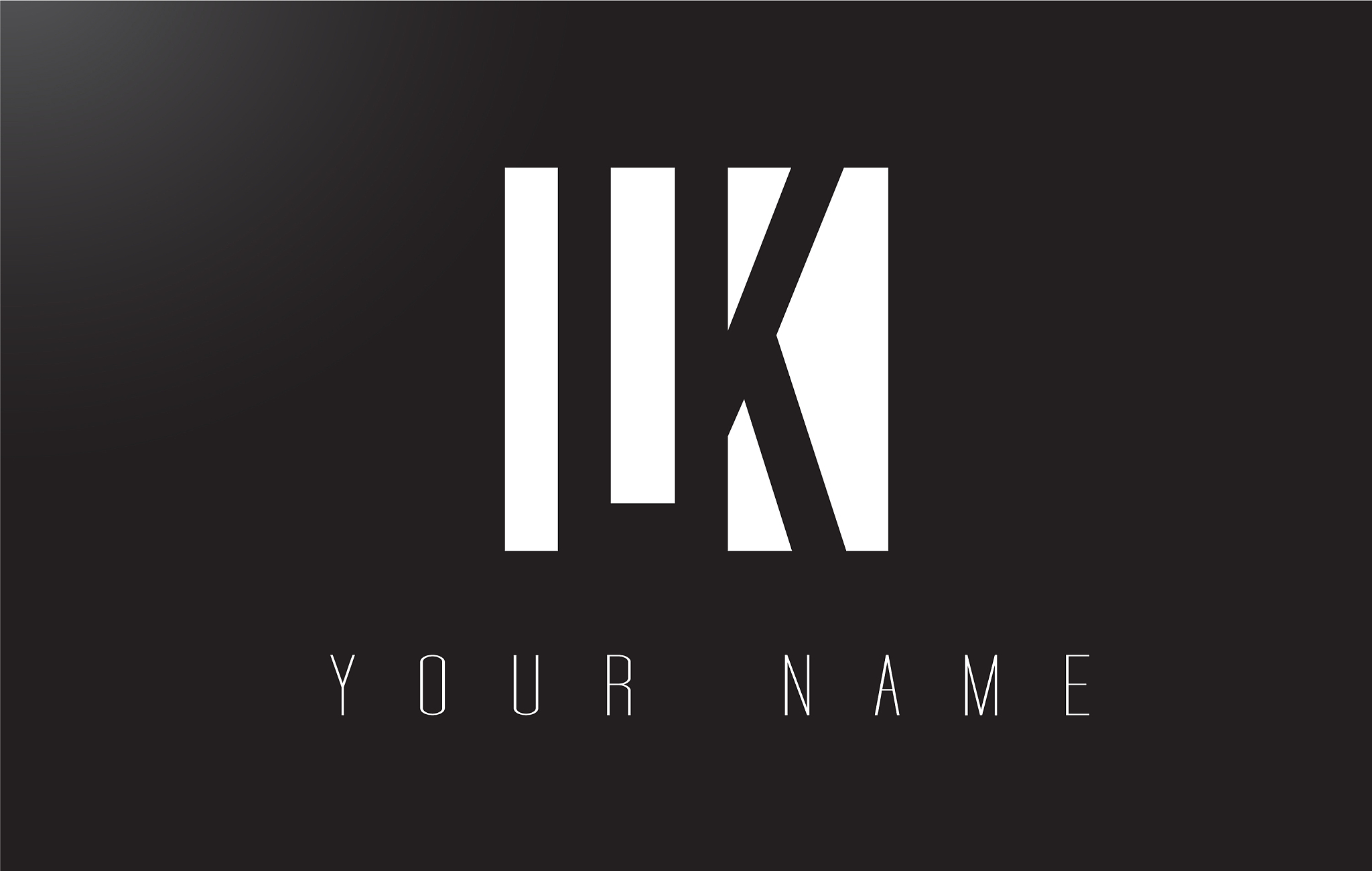 lk letter logo with black and white negative