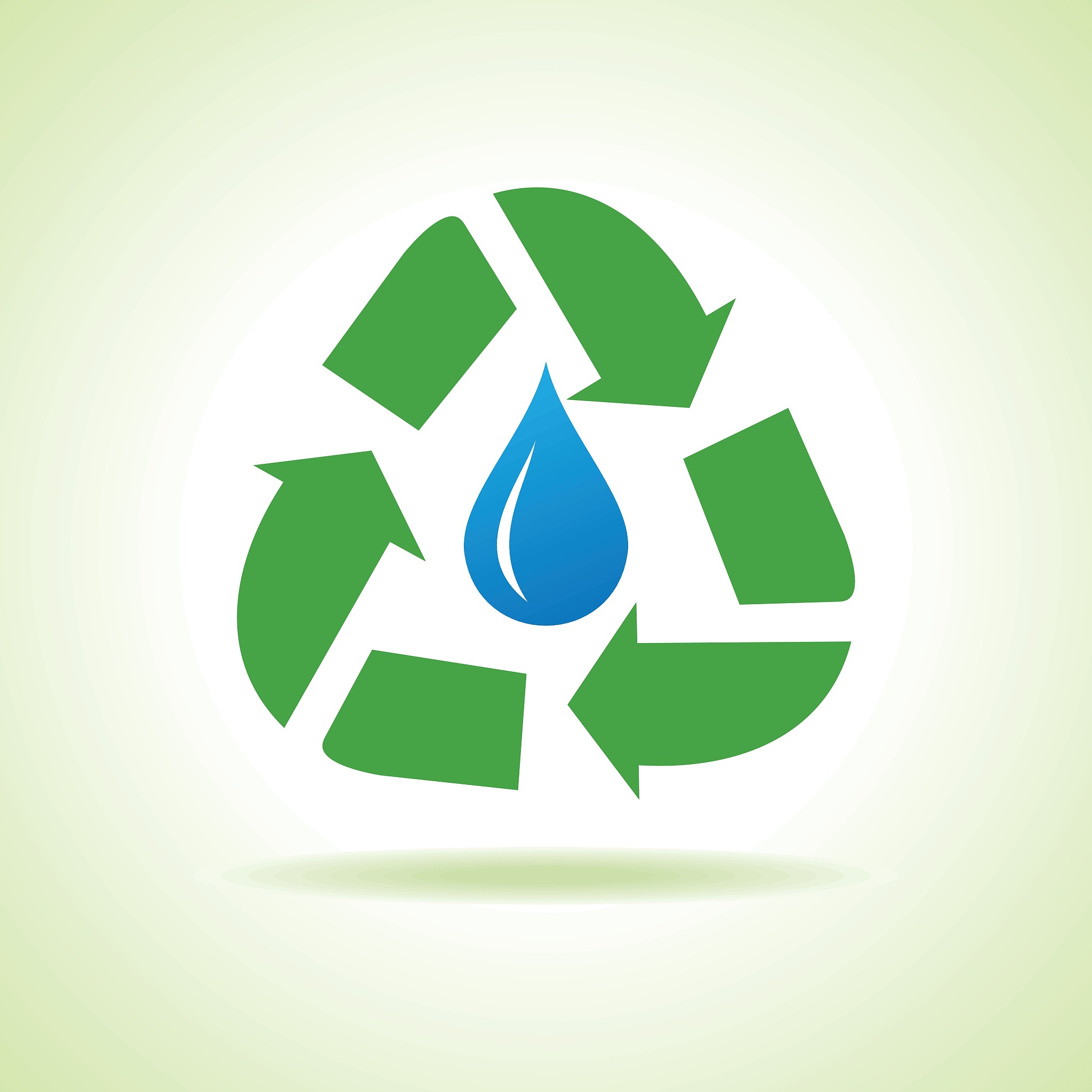water drop and recycle icon. vector illustration