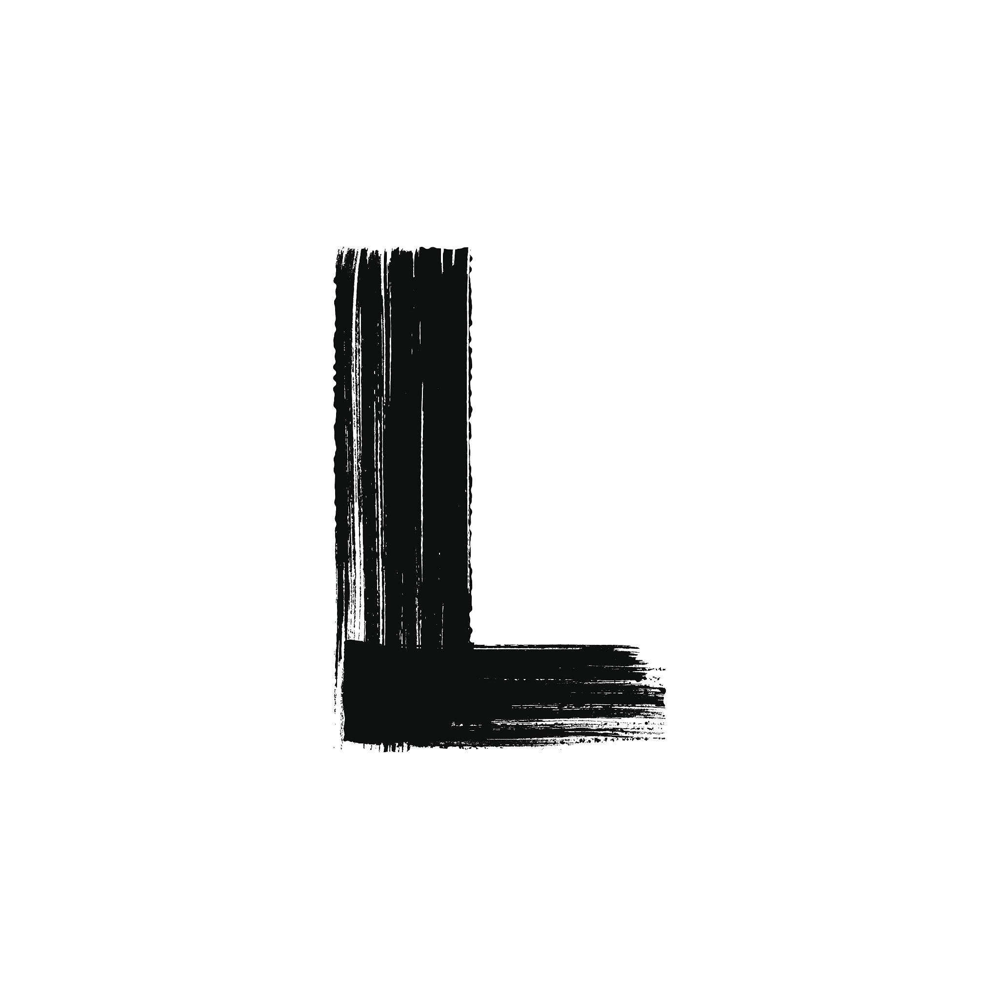 letter l hand drawn with dry brush