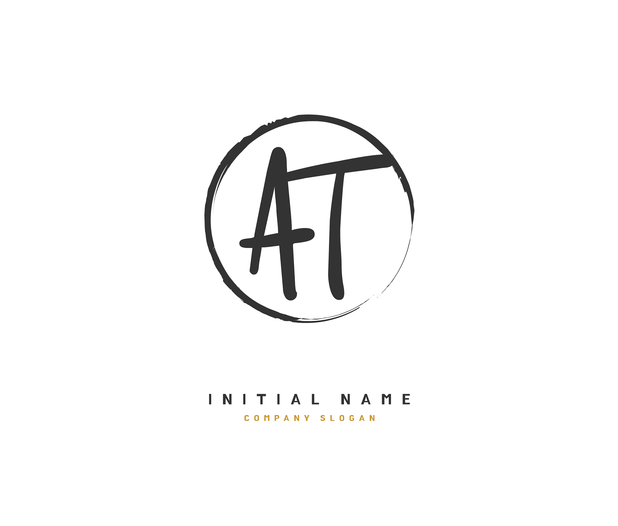 a t at beauty initial logo handwriting logo of