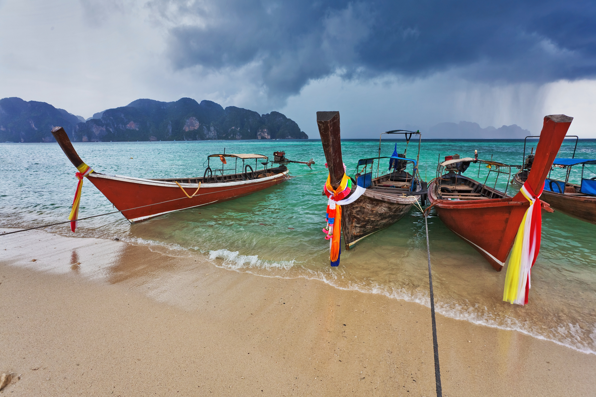 boat in the tropical sea.