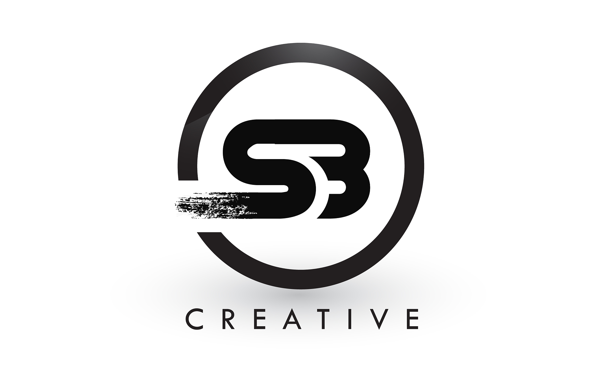 sb brush letter logo design creative brushed