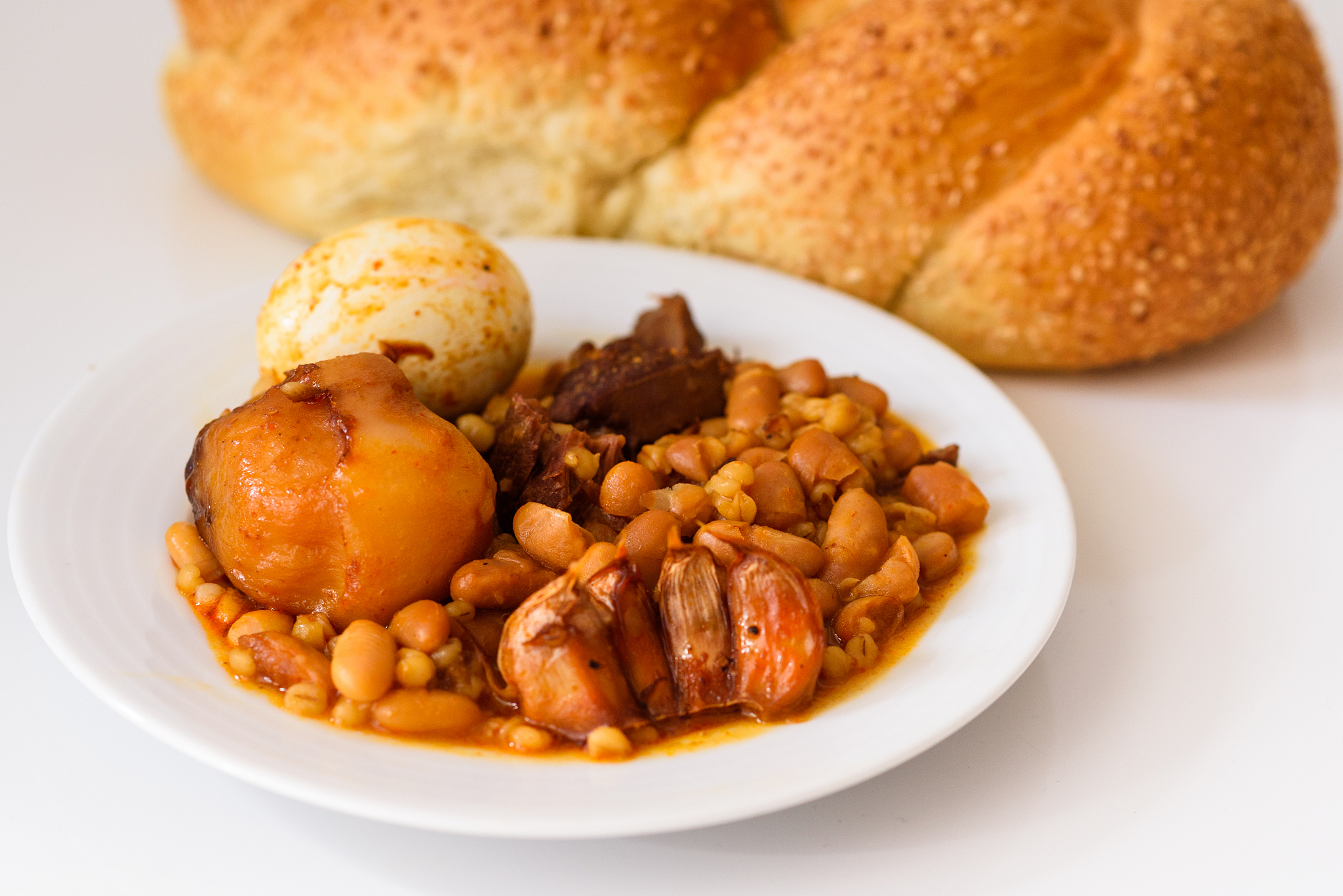 shabbat or sabbath traditional food on white table in the kitche