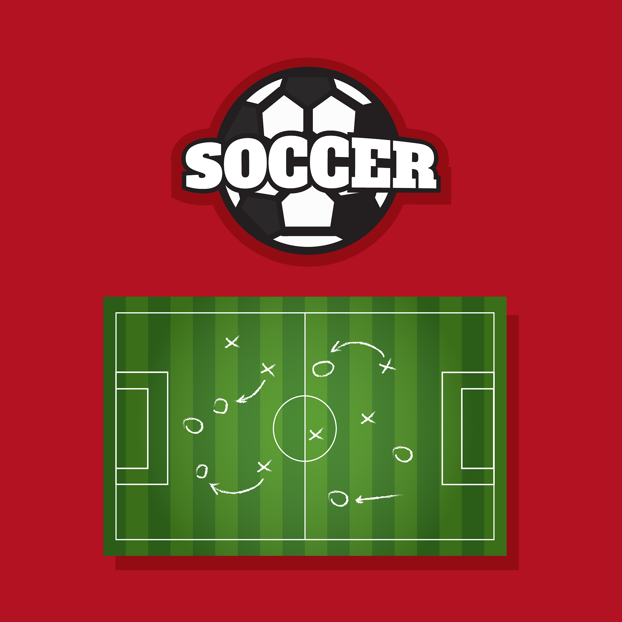 soccer, football on a chalkboard. sport tactics on a board. stra