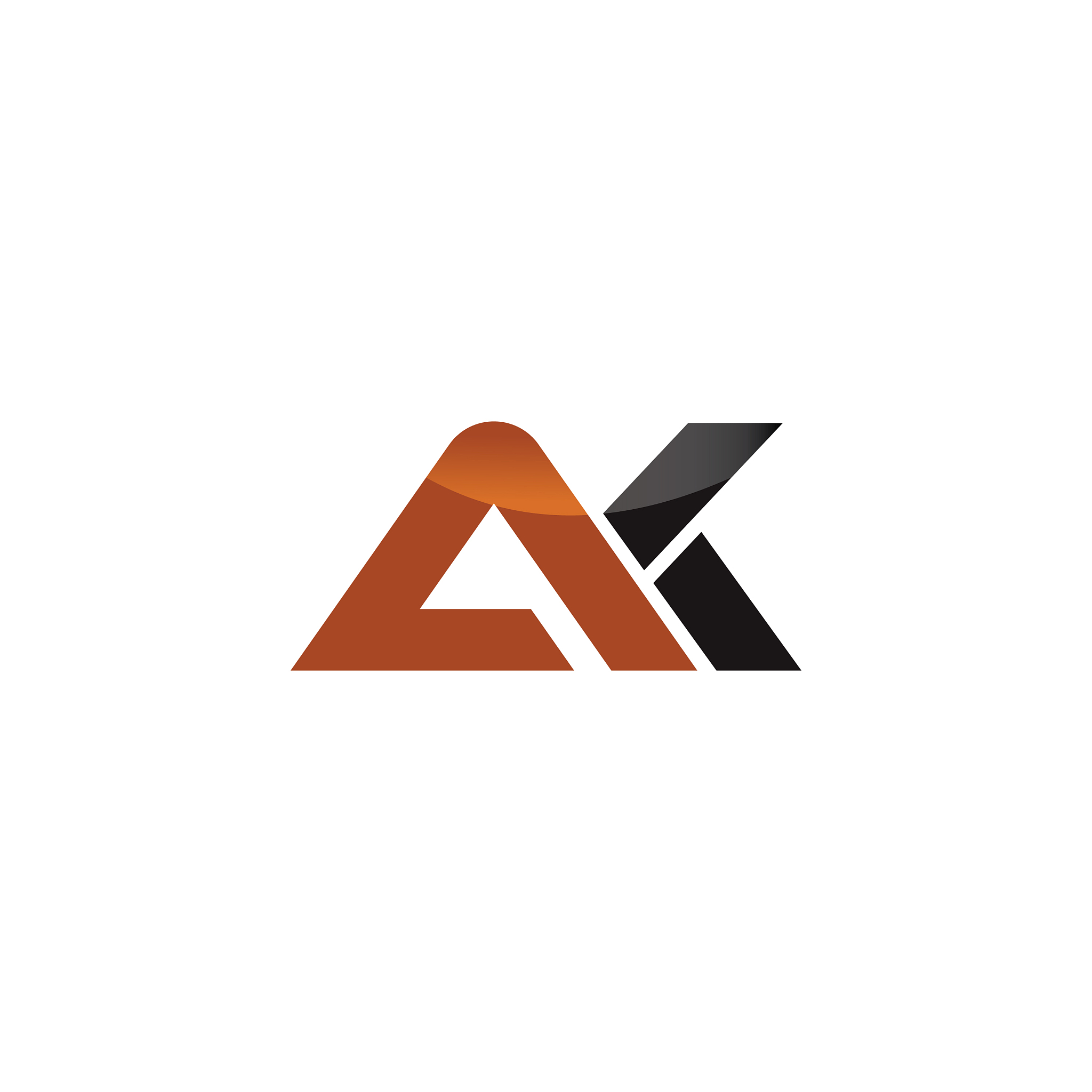 initial letter ak or ka logo design template