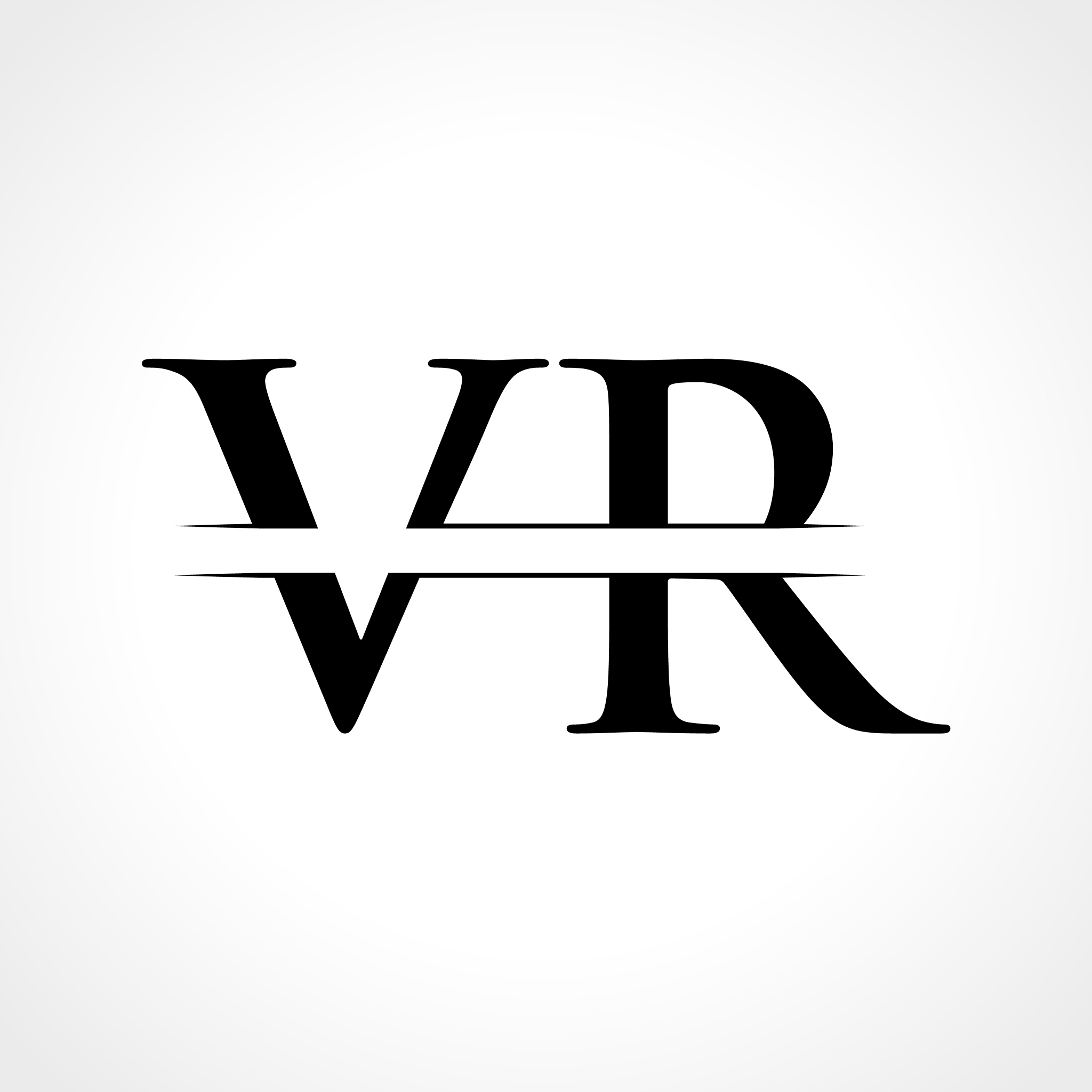 creative letter vr logo template with black color