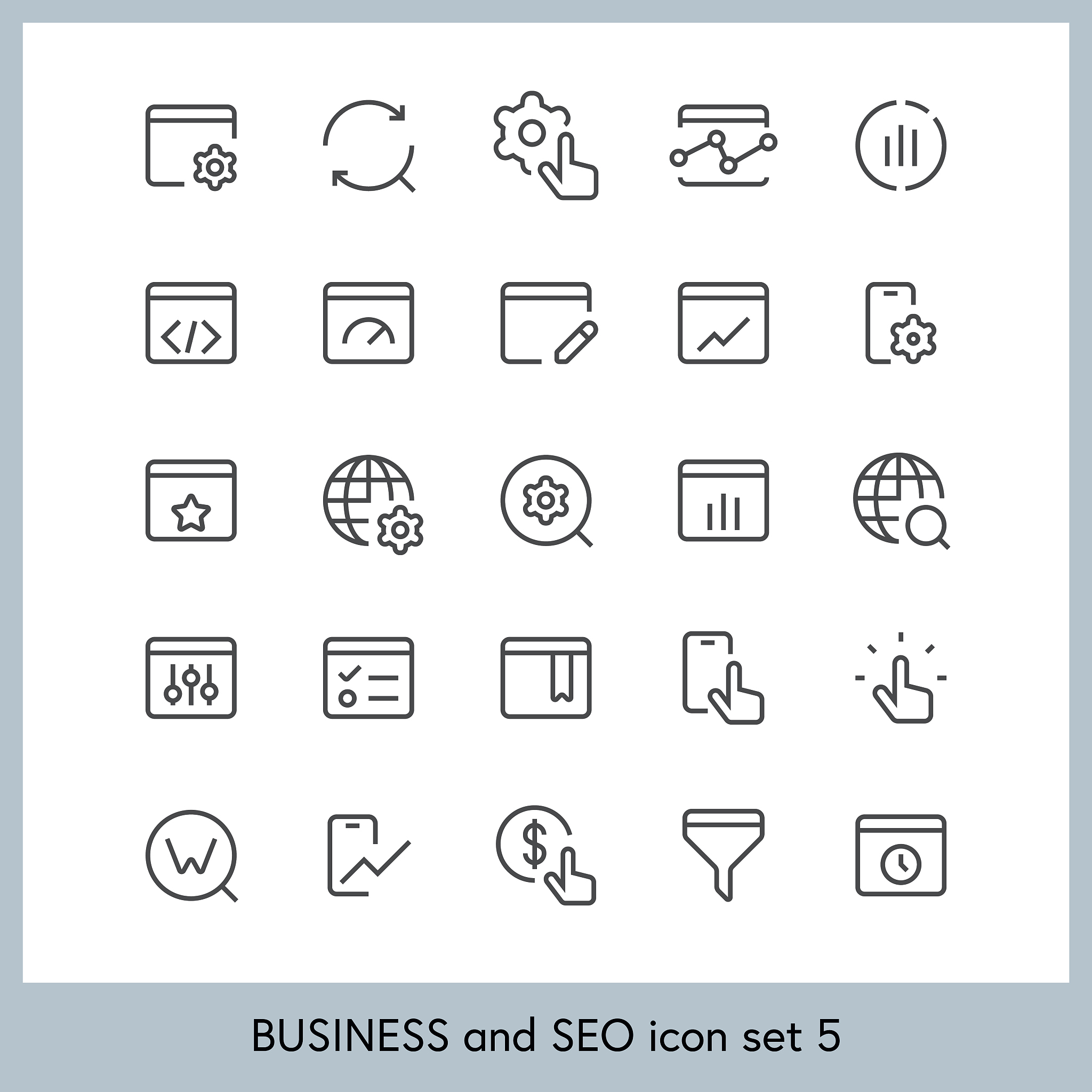 business and seo icon set 5