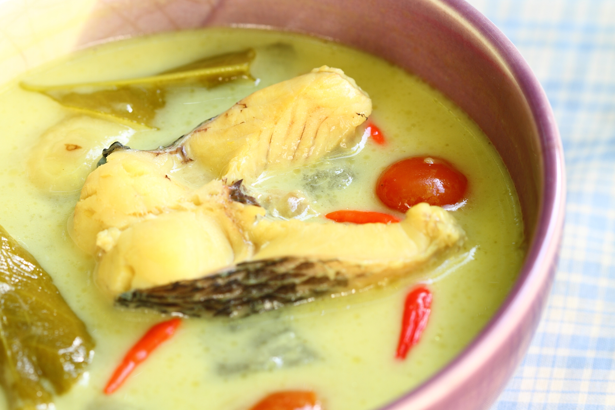 soup with fish and coconut milk
