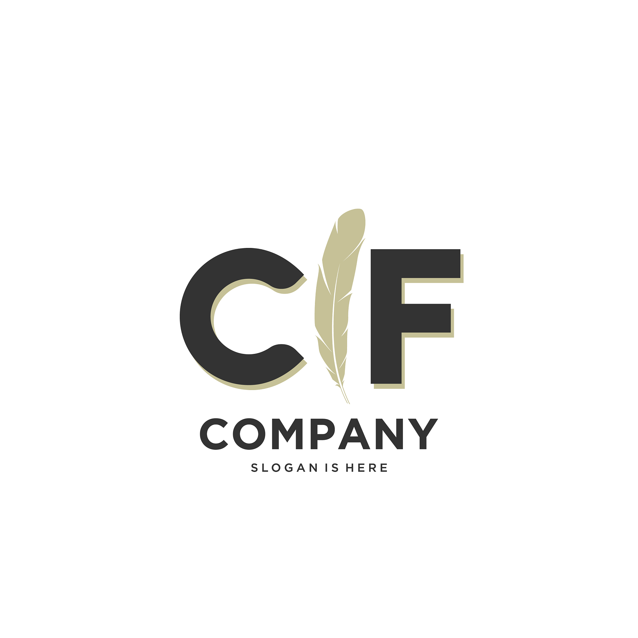 initial cf letter unique attractive creative