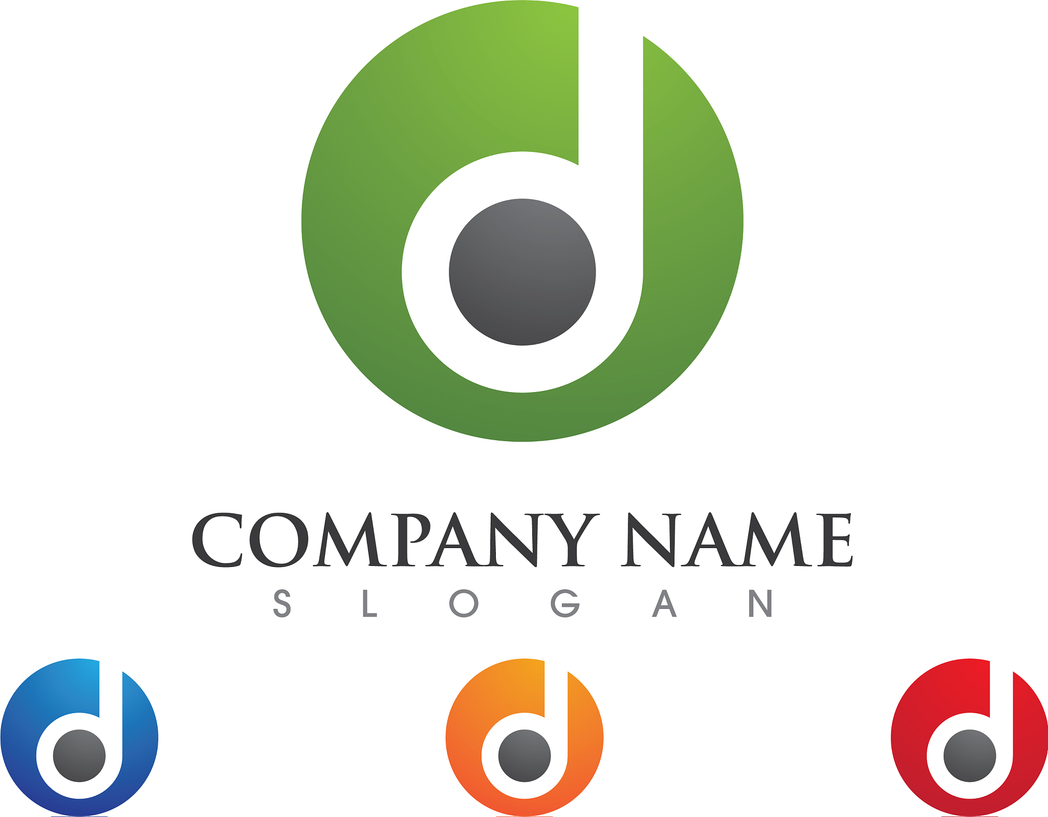 d letter logo template icon design