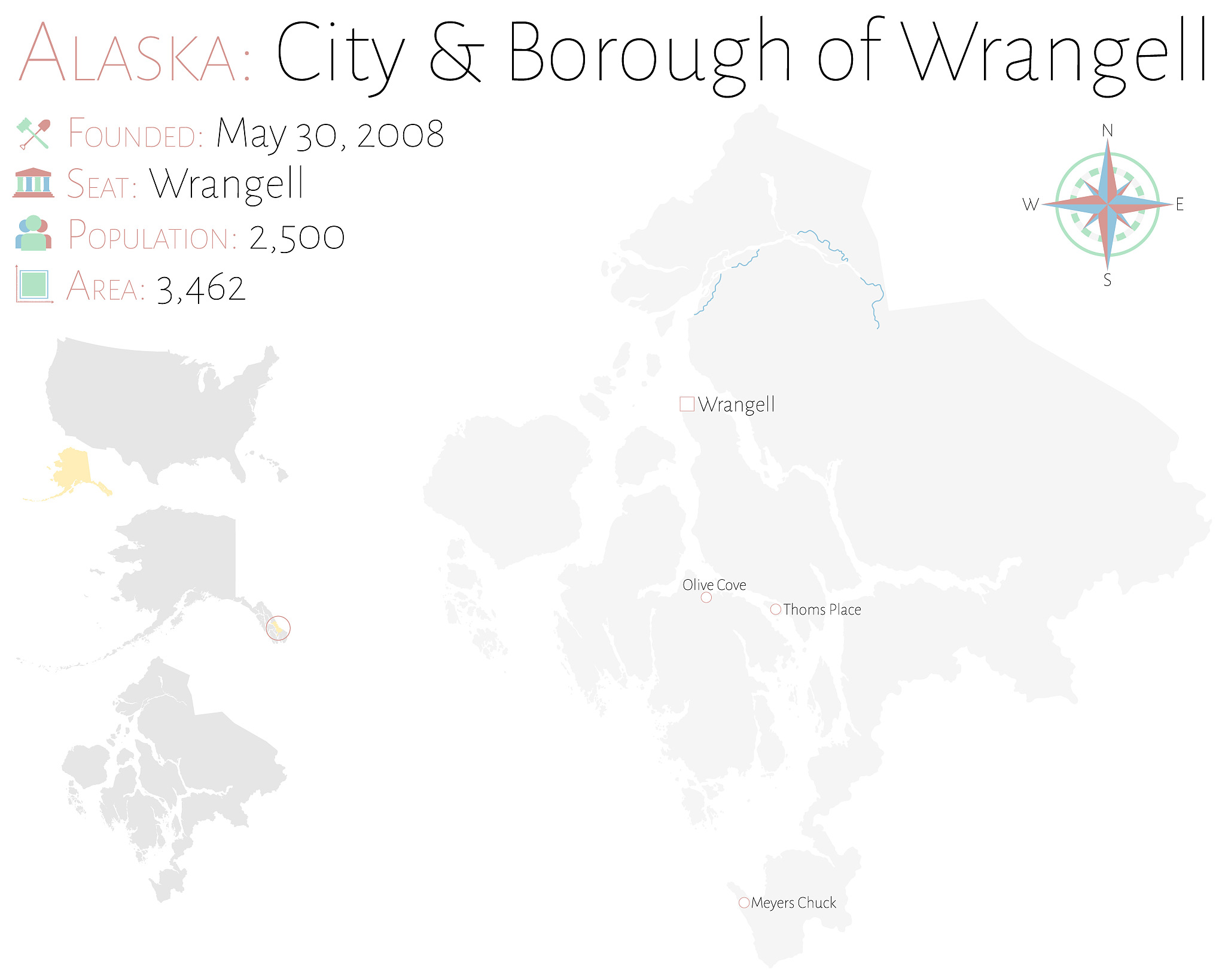 map of city and borough of wrangell in alaska