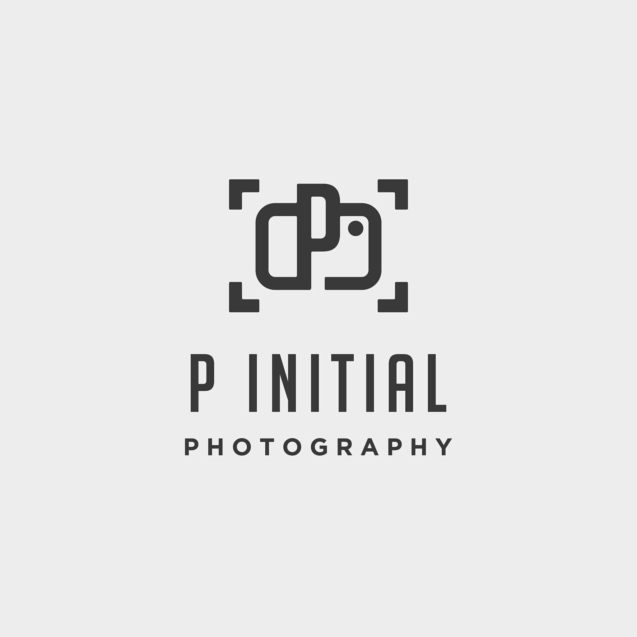 p initial photography logo template design