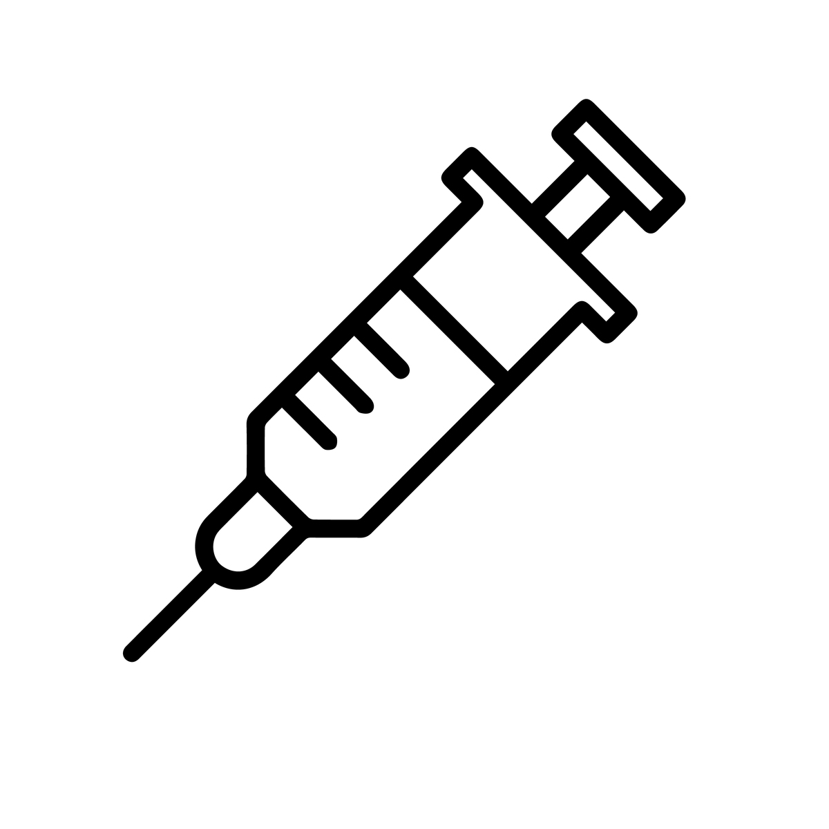 针头注射器简笔卡通画