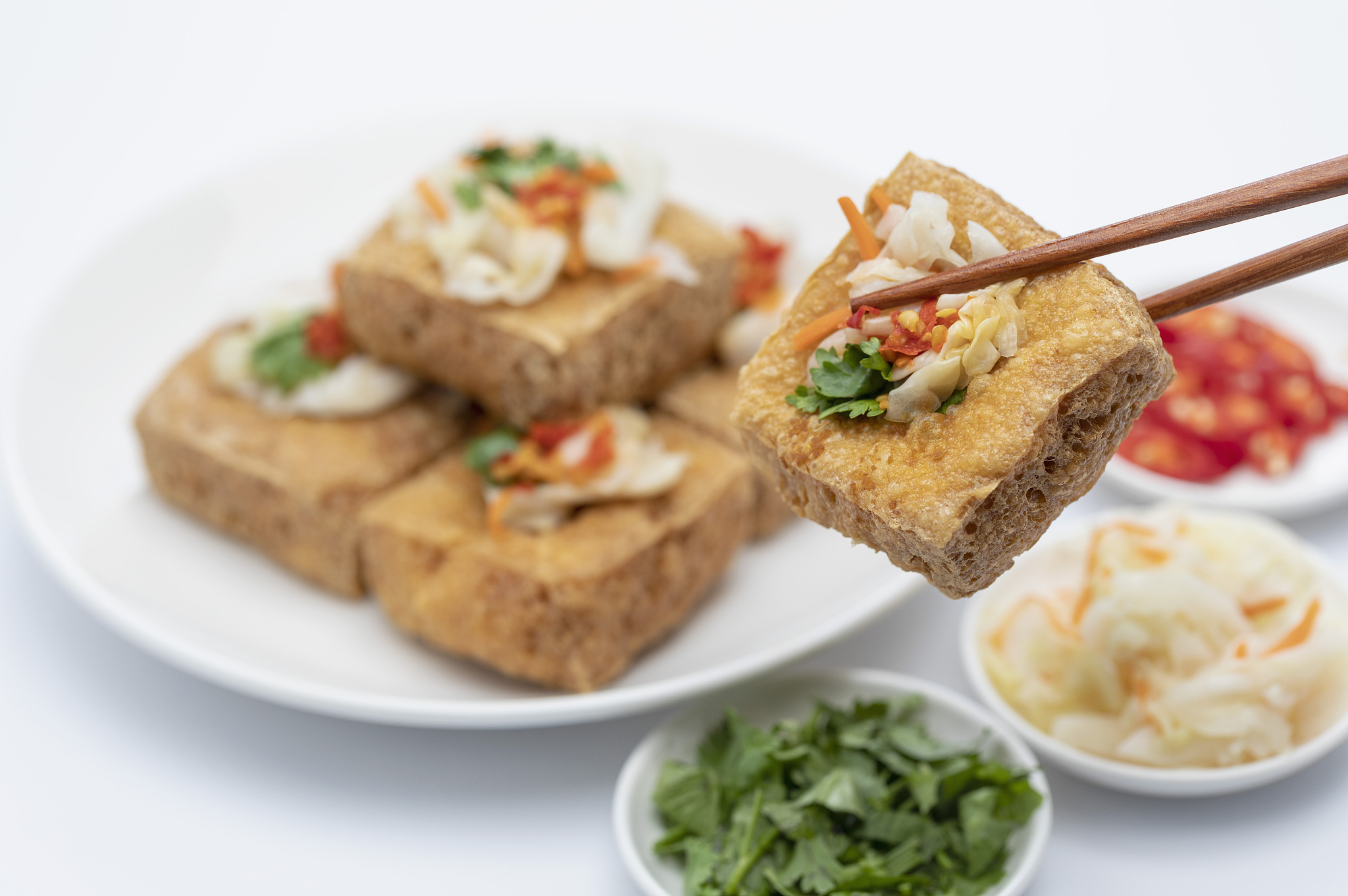 中式料理臭豆腐与泡菜