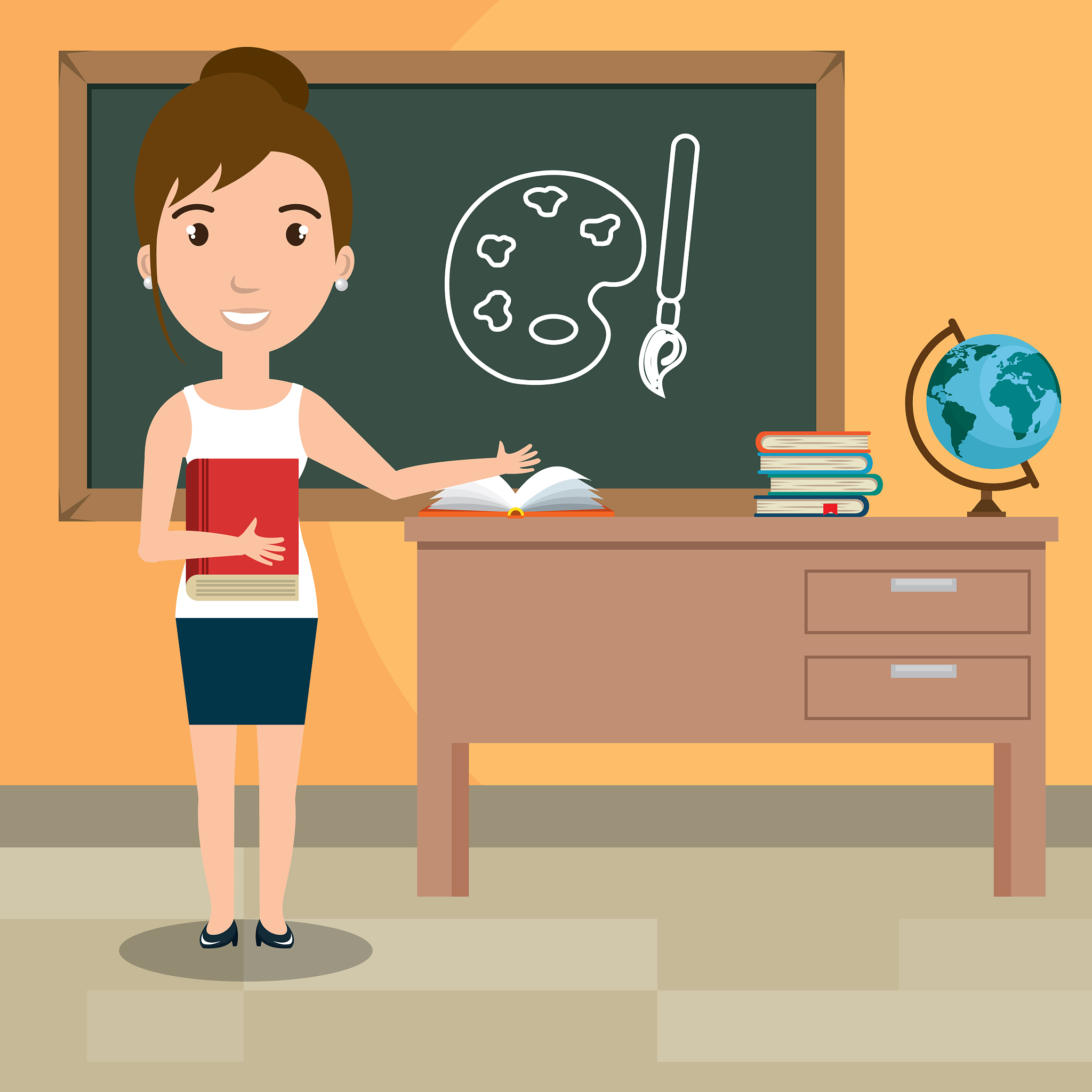 woman teacher in the classroom