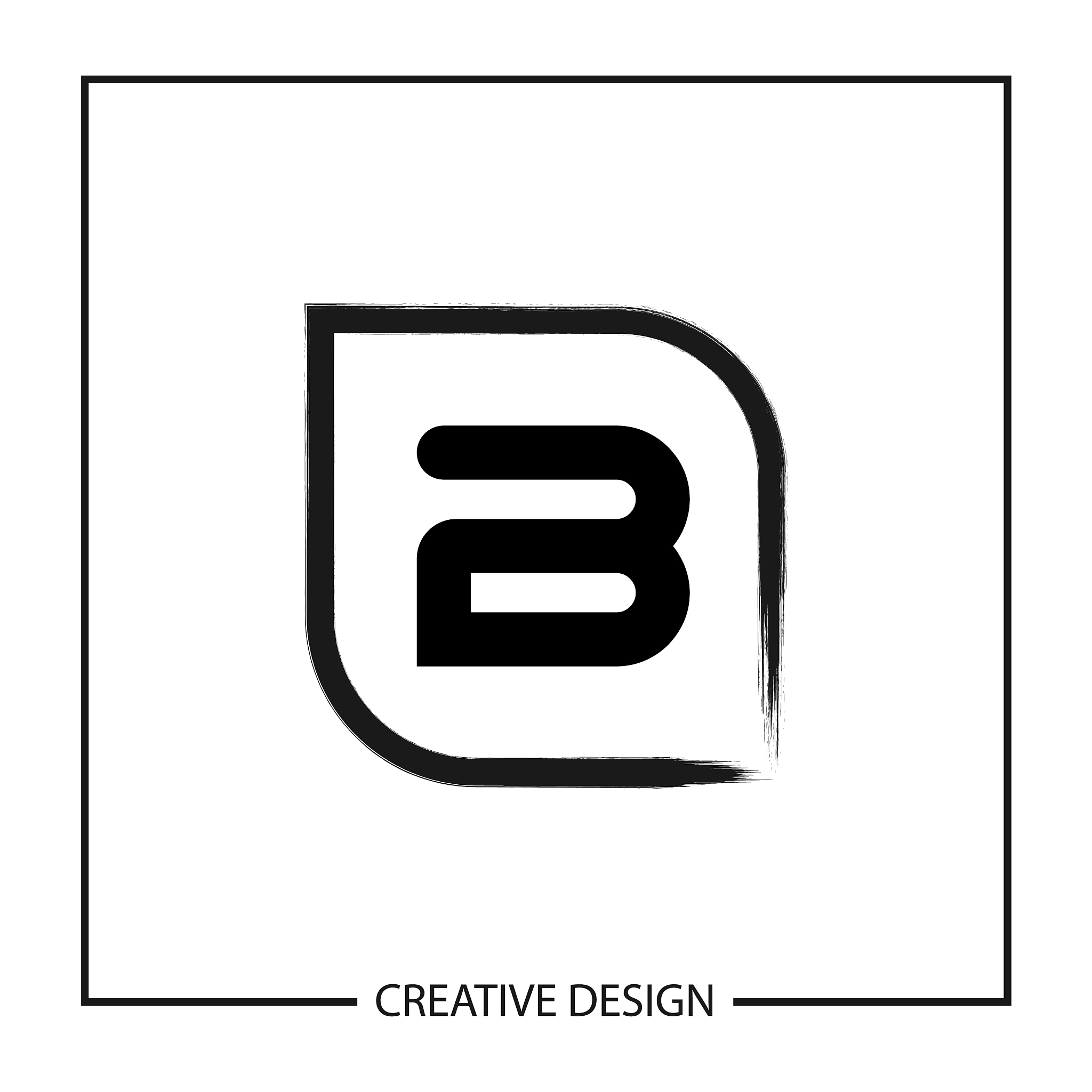 initial letter b logo template design