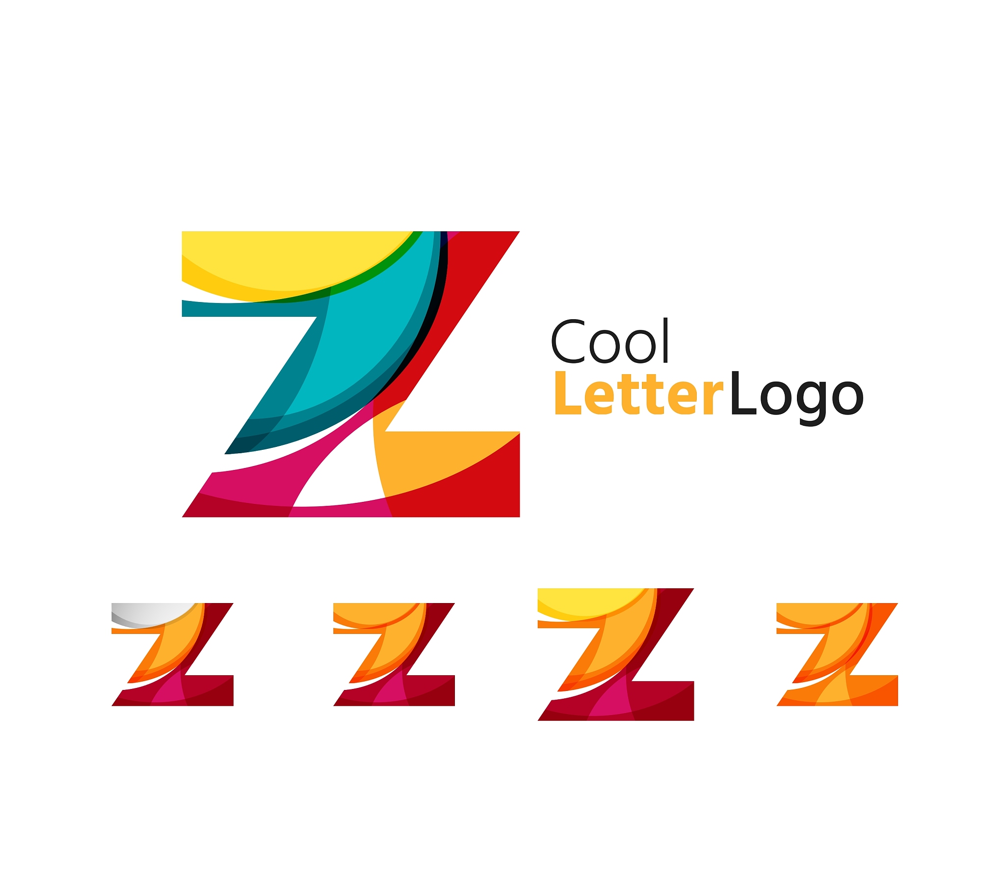 set of abstract z letter company logos business