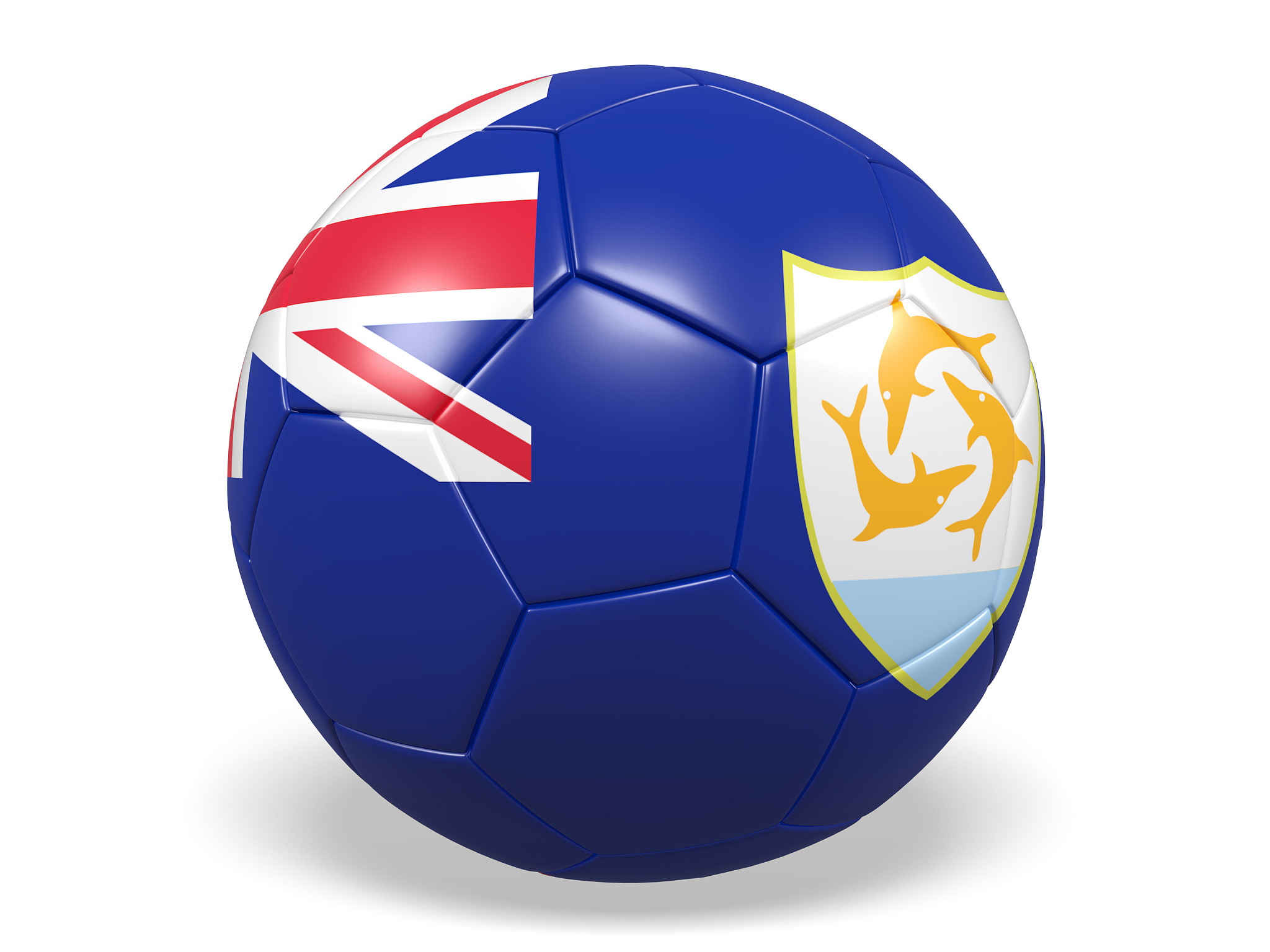 football/soccer ball with a anguilla flag.