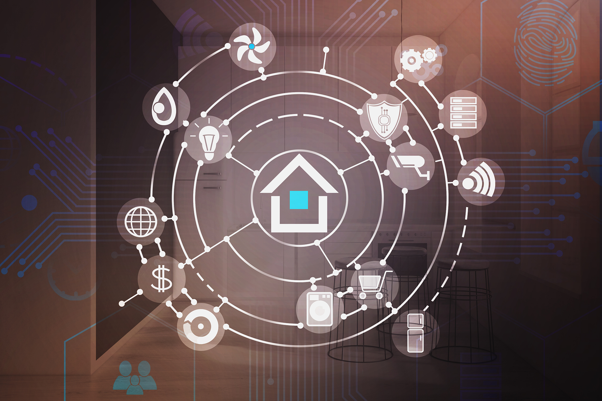 smart home interface in kitchen