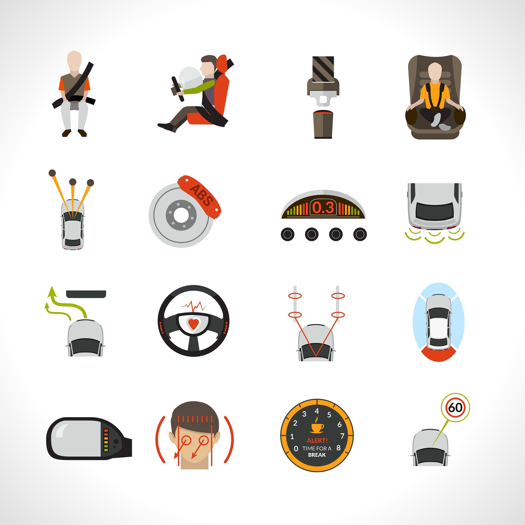 car safety system icons