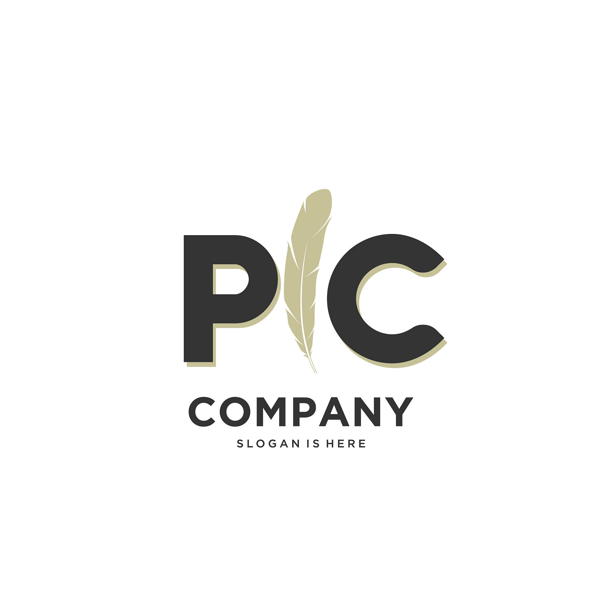 initial pc letter unique attractive creative