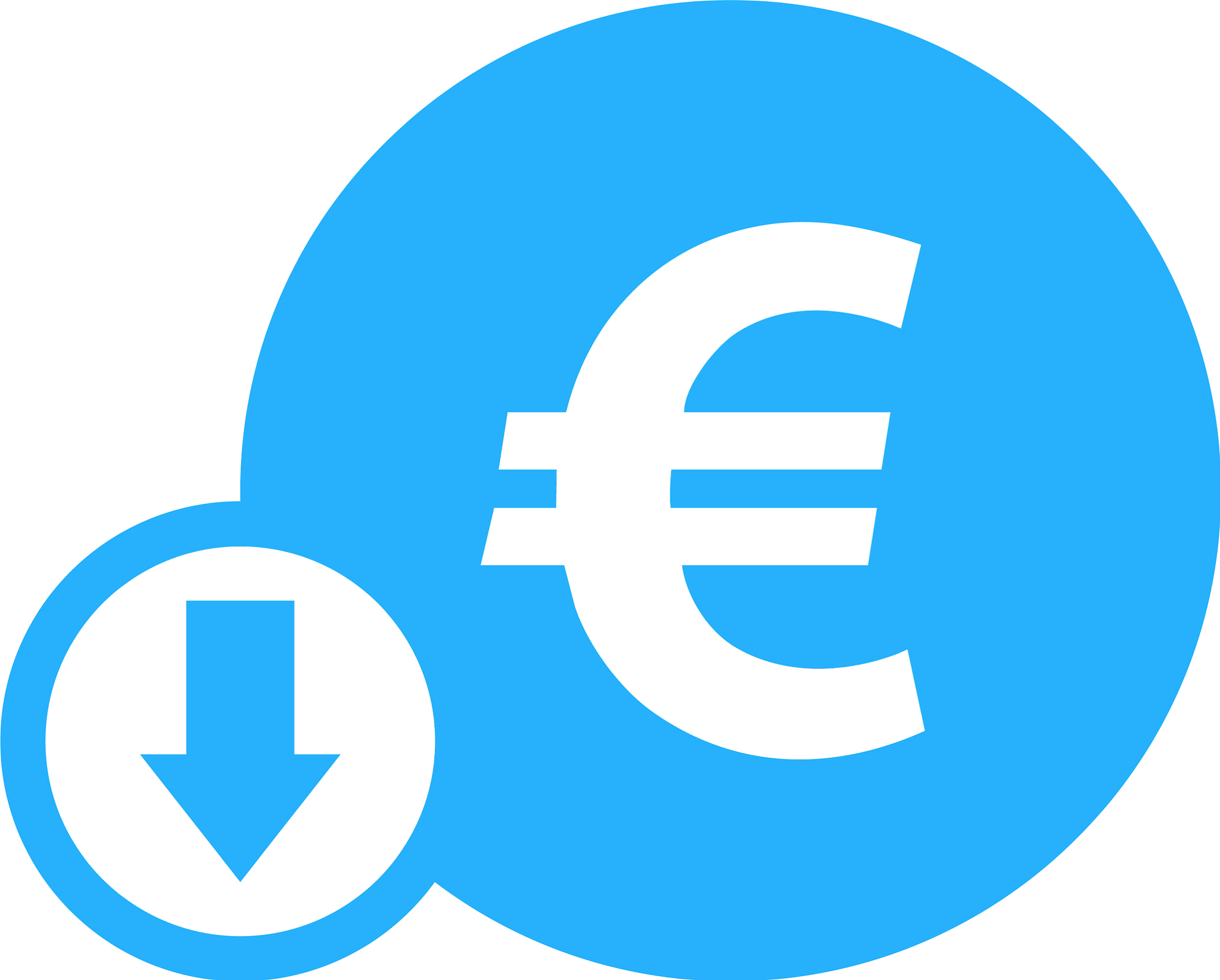 down stock market business logo icon design