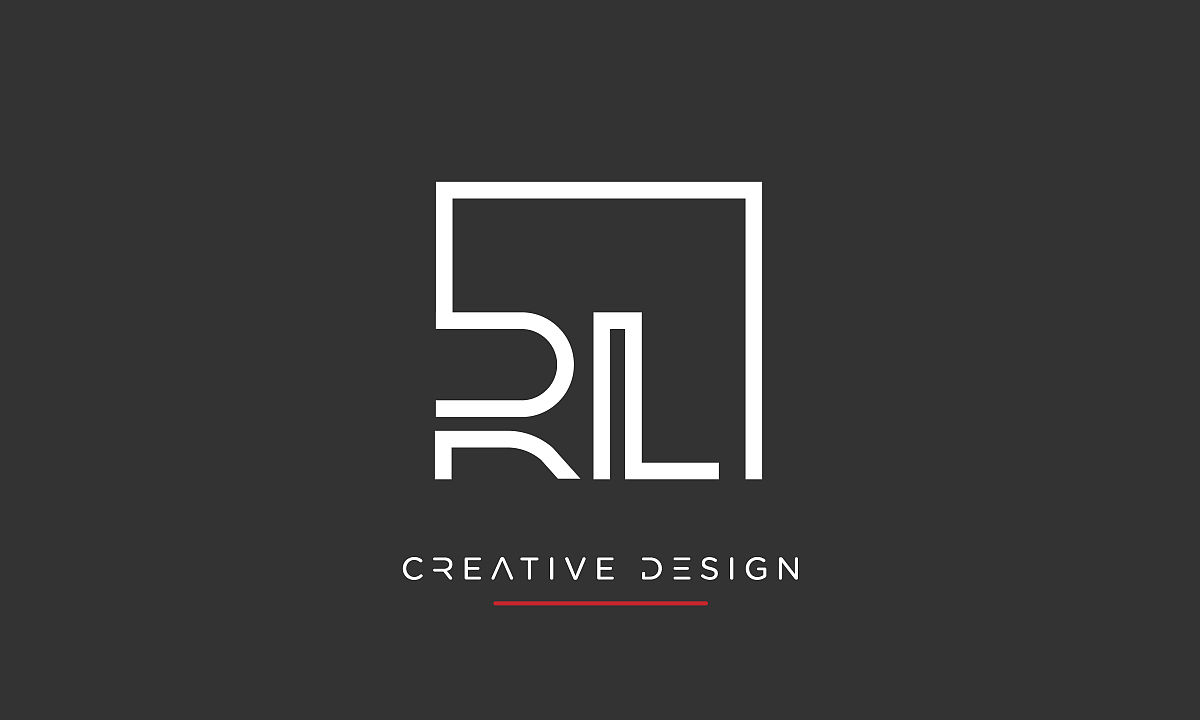 rl, lr字母抽象字母豪华标志图标矢量组合