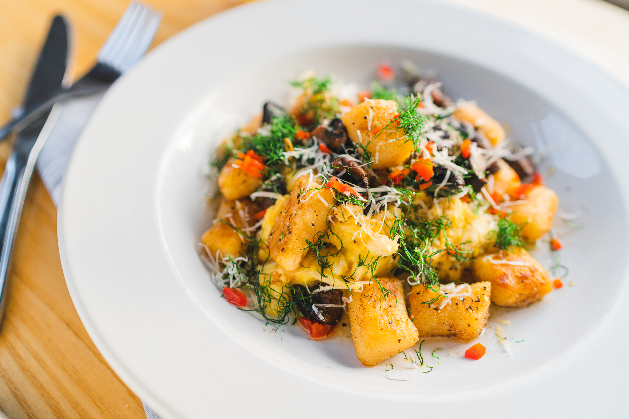 homemade gnocchi with fennel